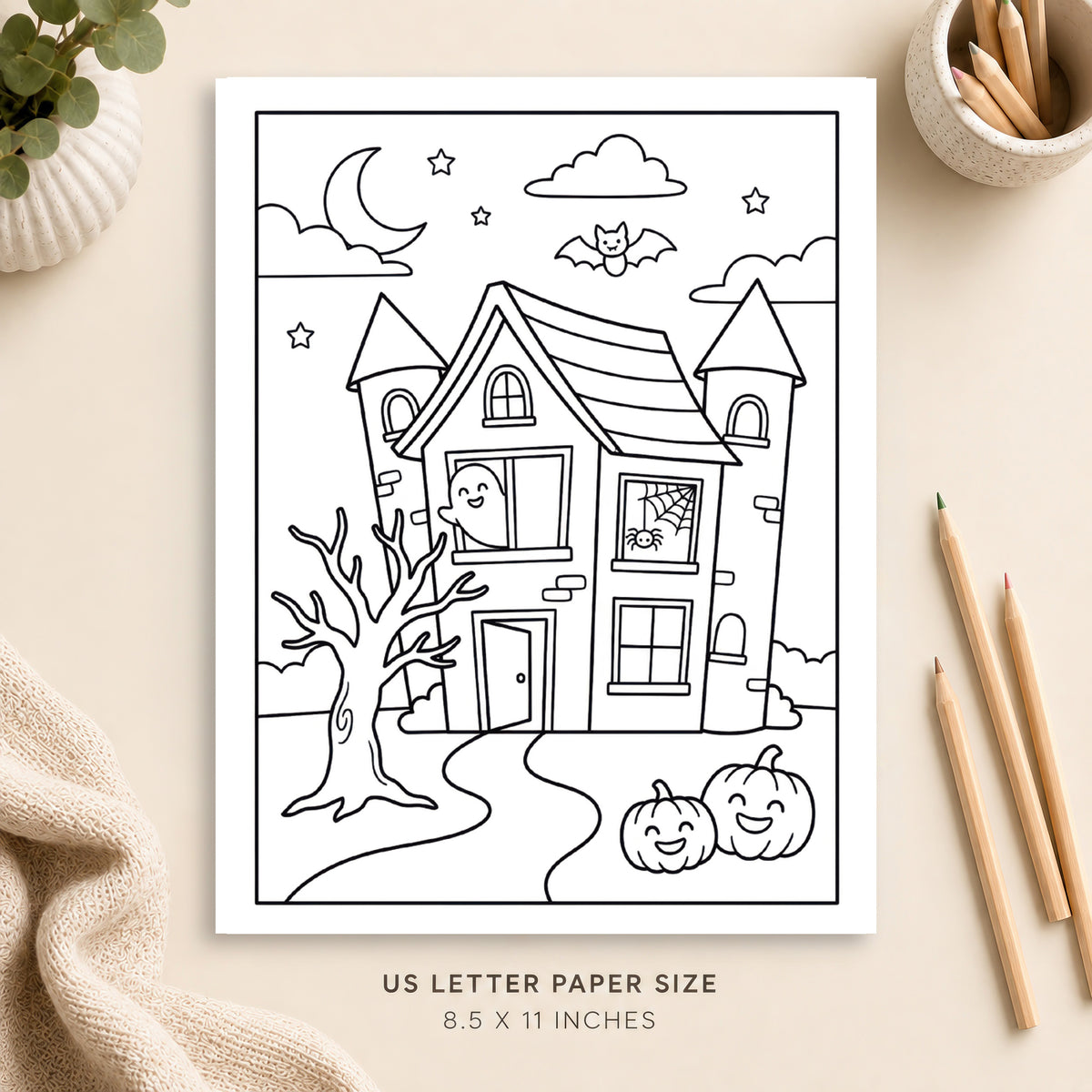 Haunted House Coloring Page 4