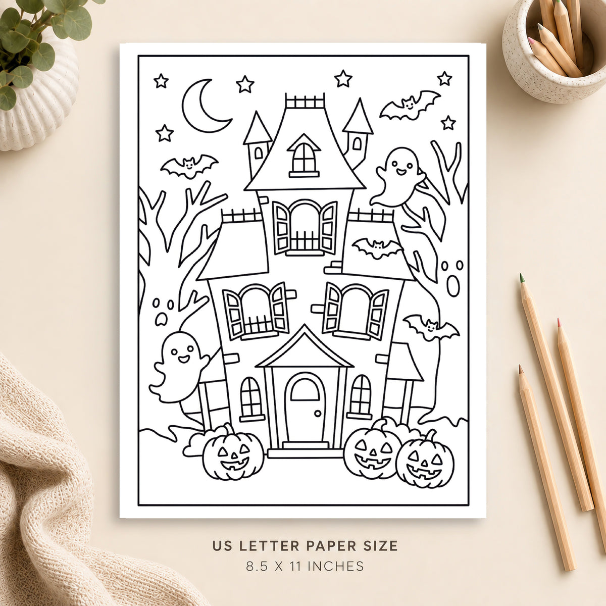 Haunted House Coloring Page 6