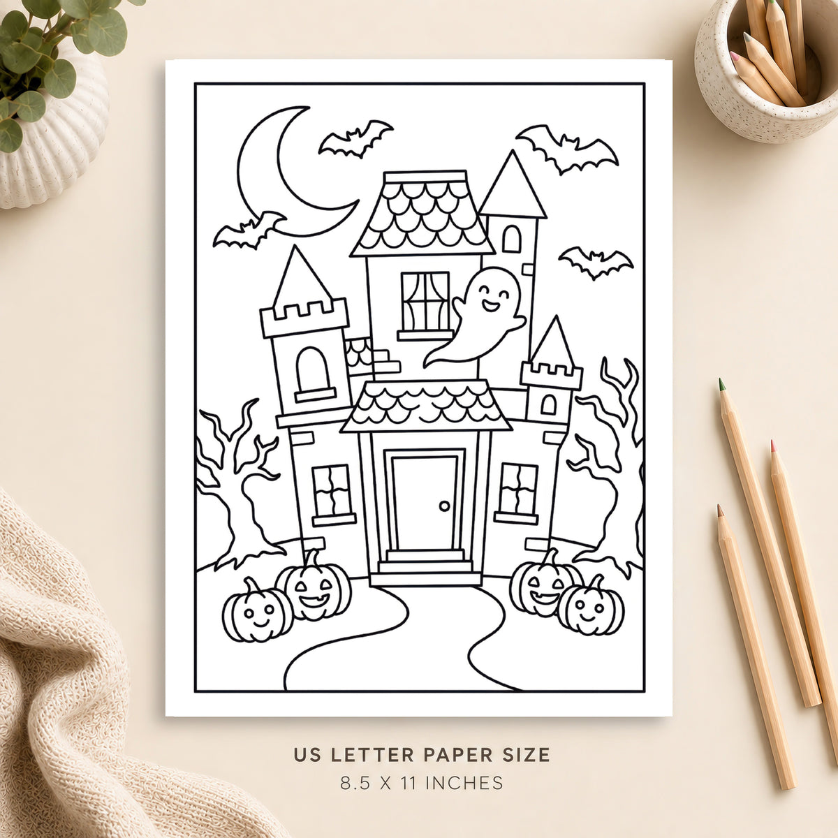 Haunted House Coloring Page 7