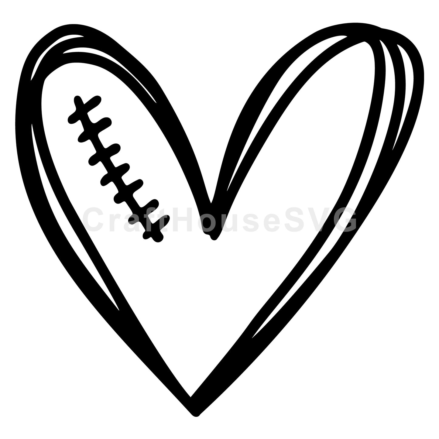 Heart Football Hand drawn SVG