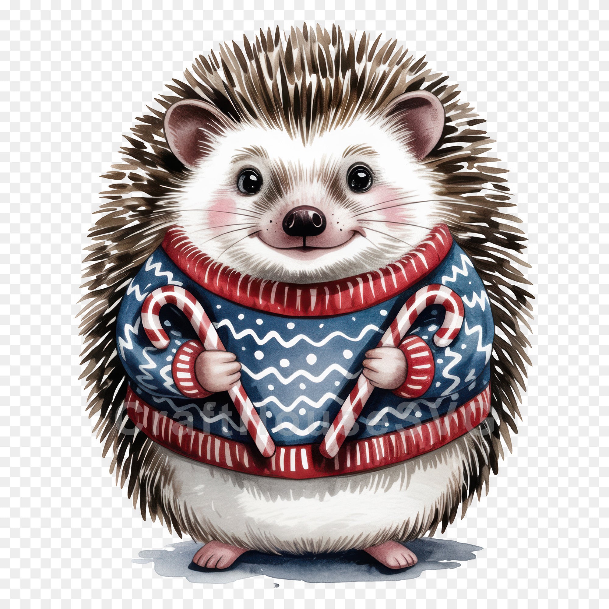 Woodland Animals Christmas Sweater Clipart Bundle