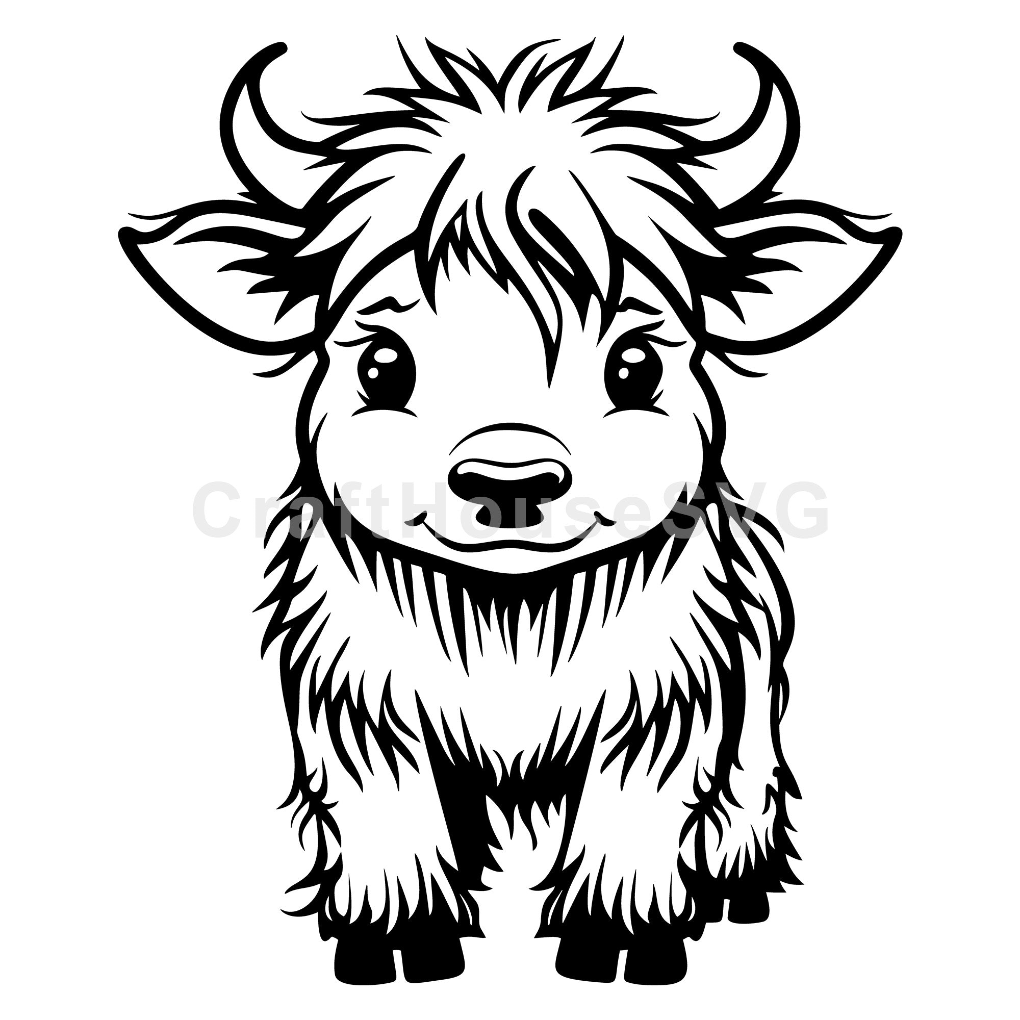 Cute Highland Cow Standing SVG