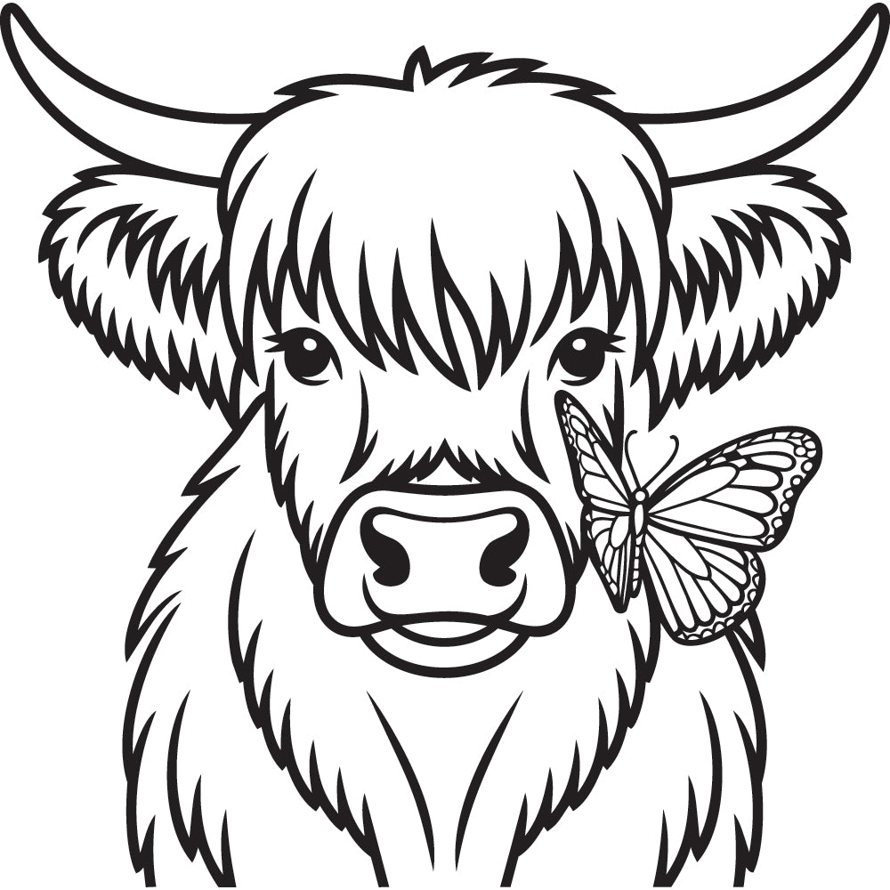 Highland Cow SVG File SVG DXF EPS PNG - Craft House SVG