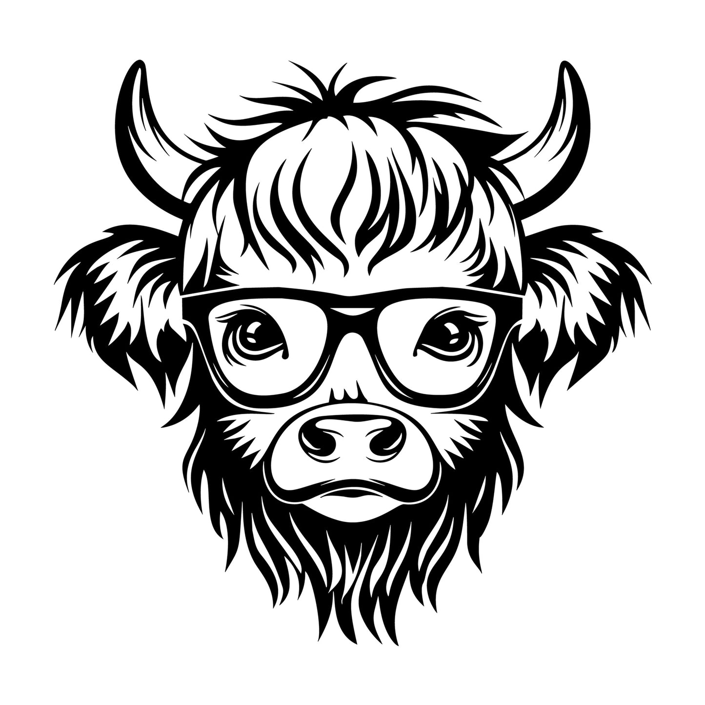 Highland Cow SVG design for Cricut, Silhouette, laser cutting, vinyl, sublimation, and craft projects.