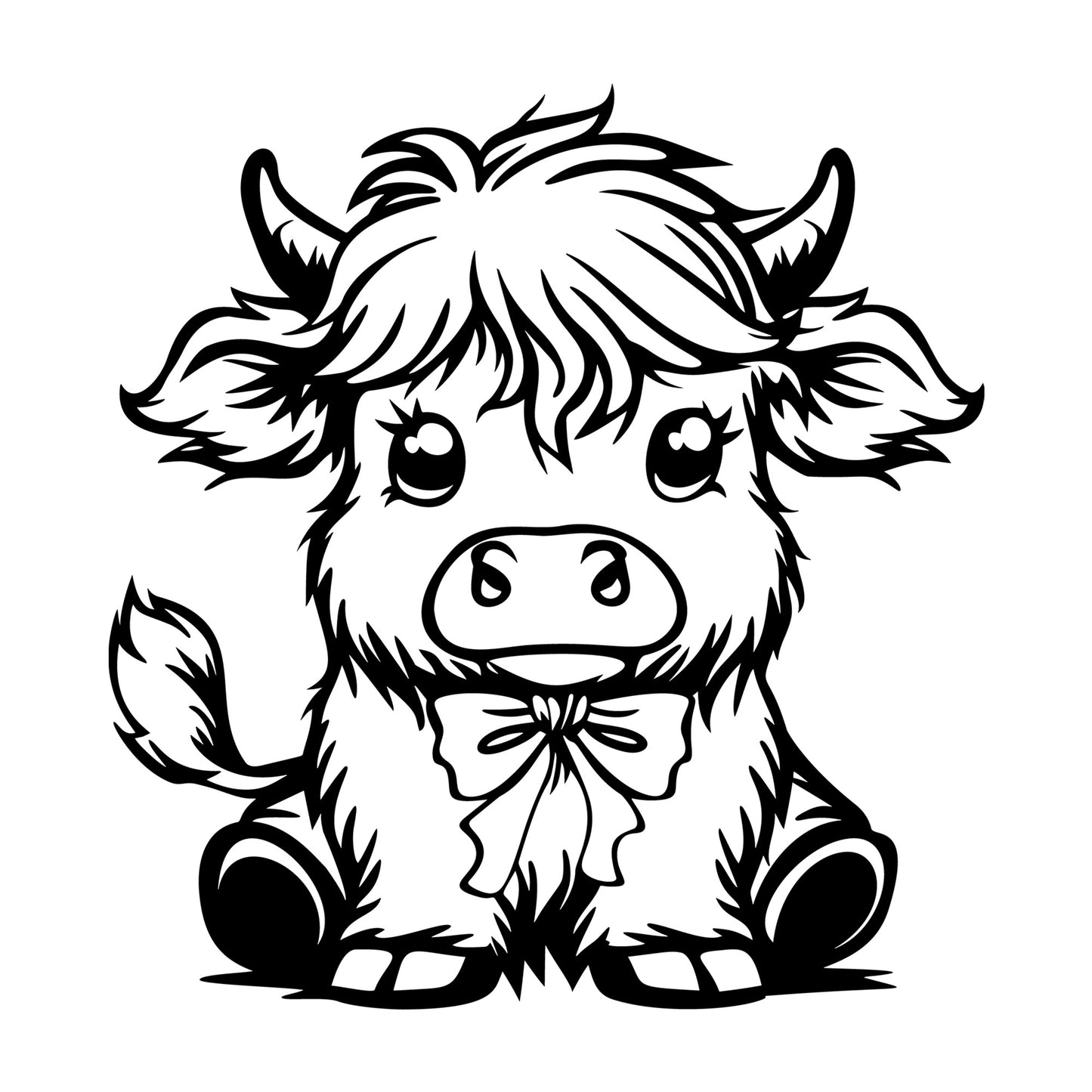 Highland Cow SVG design for Cricut, Silhouette, laser cutting, vinyl, sublimation, and craft projects.