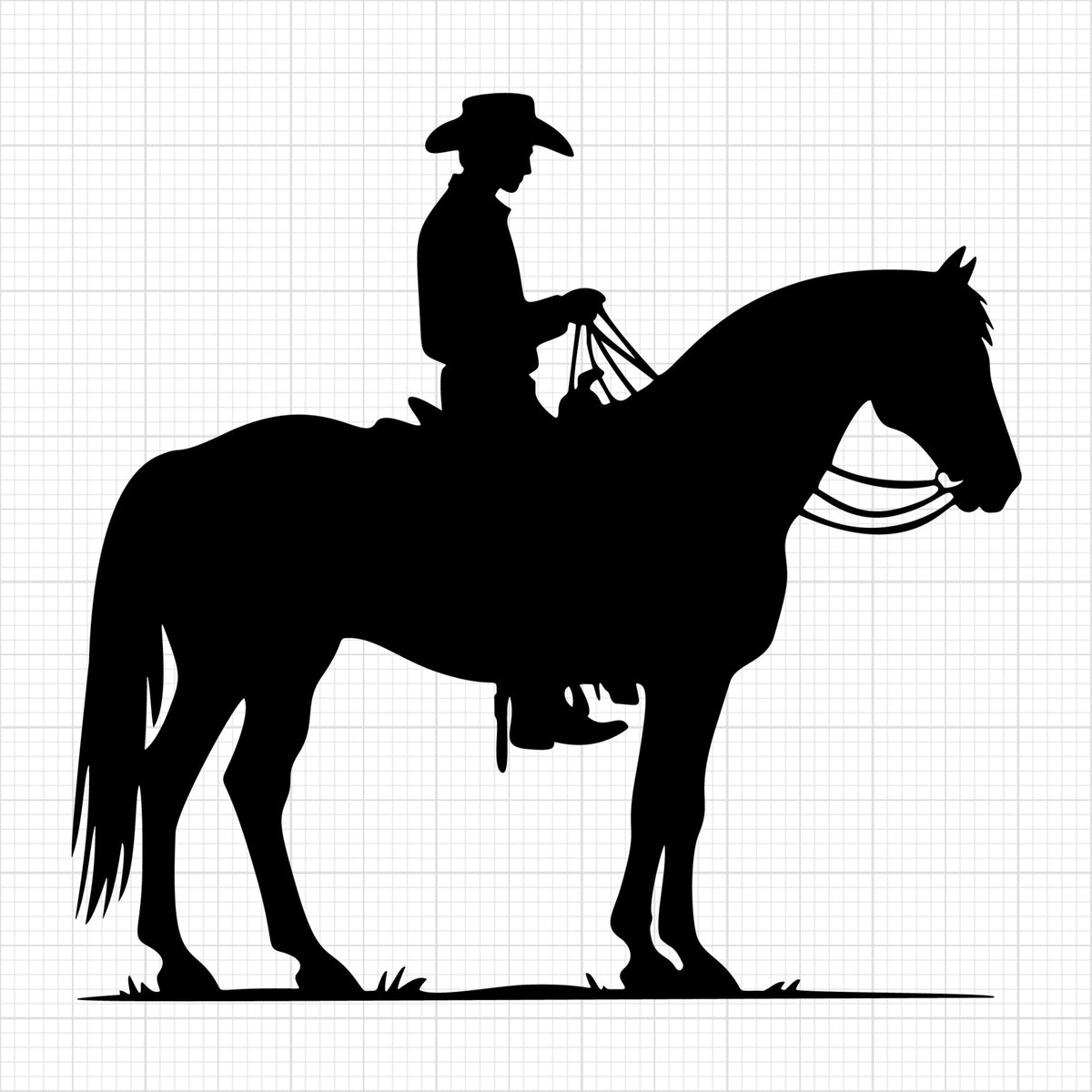 Horse with a cowboy rider