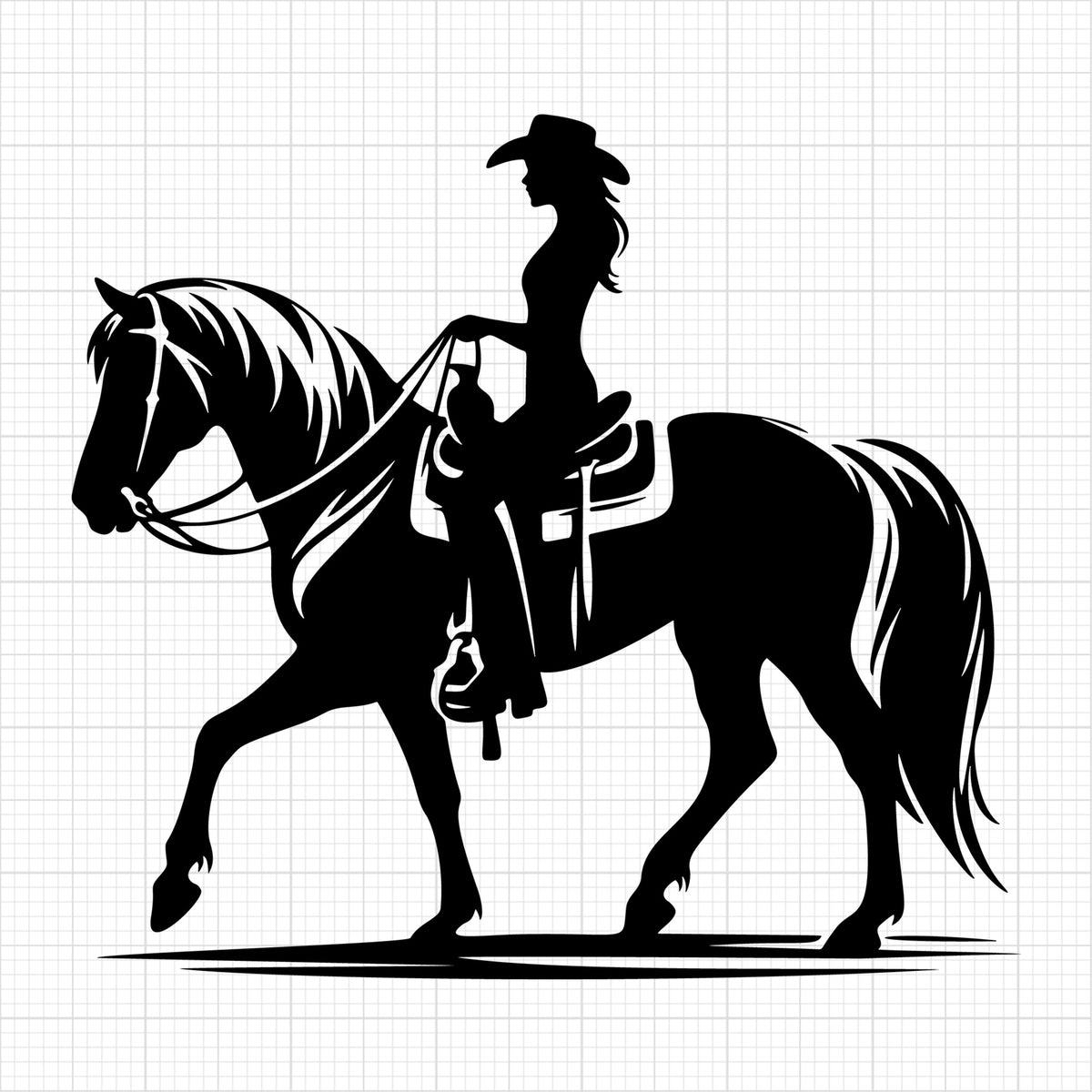Horse with a cowgirl
