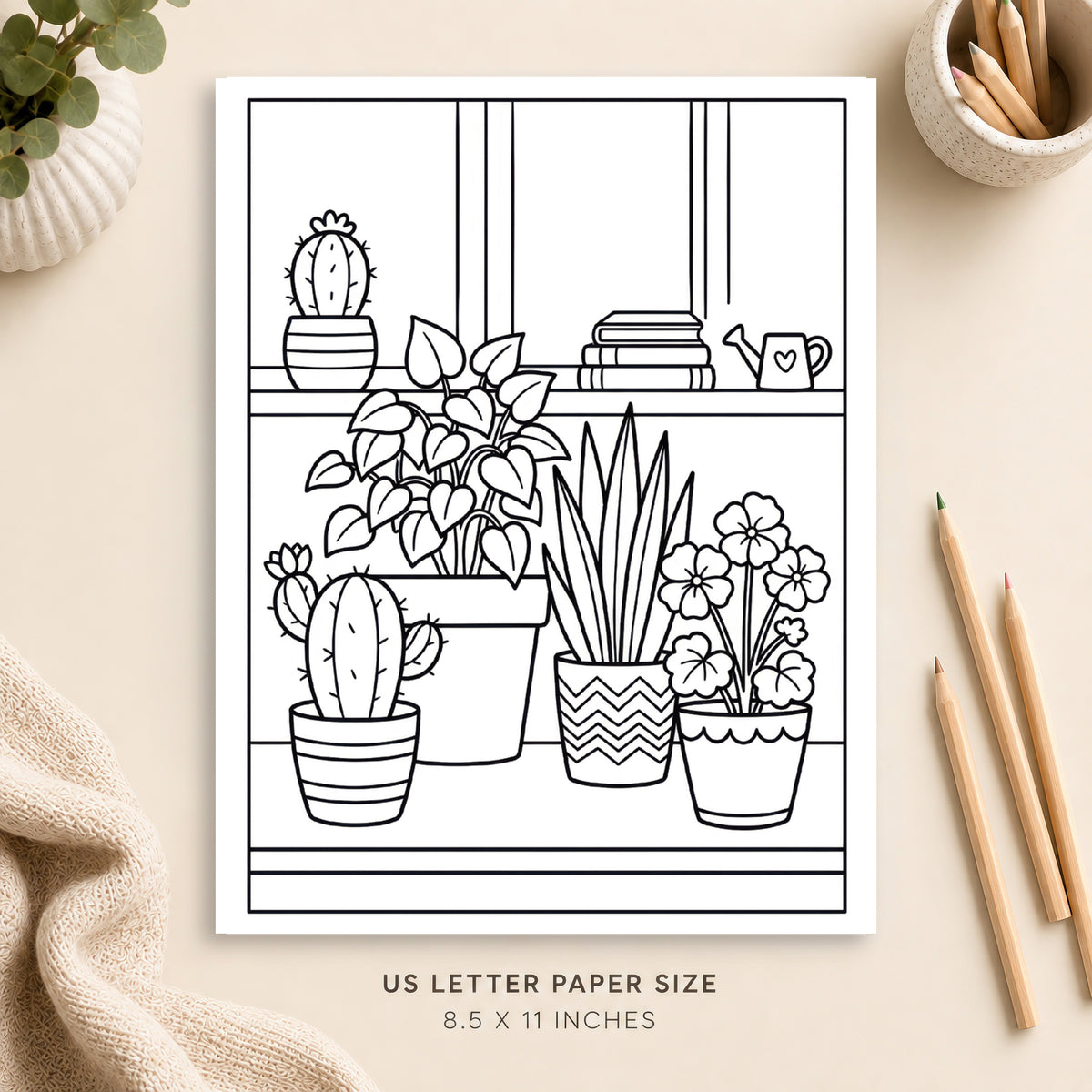 Houseplants Coloring Page 3