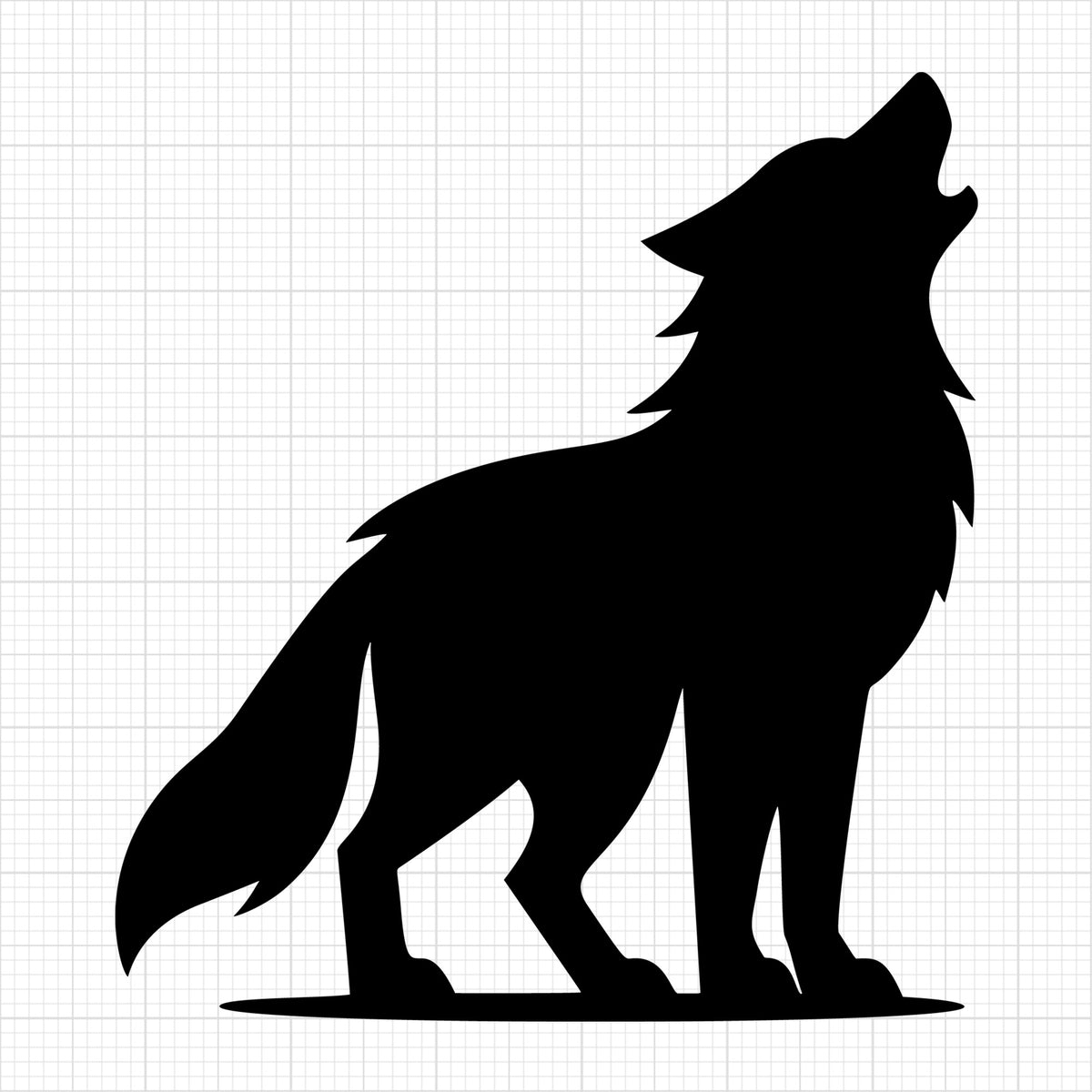 Howling Wolf Silhouette