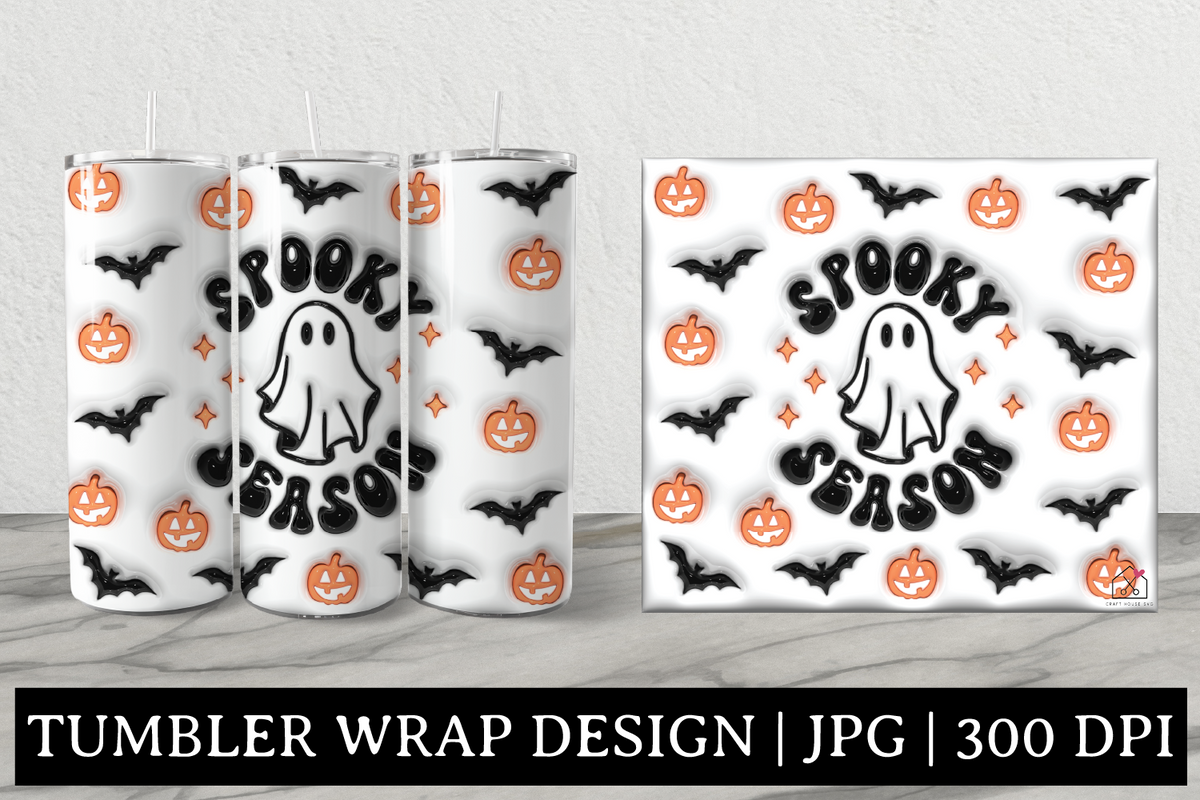 3D Puff Spooky Kid Tumbler Wrap - Sublimation Transfer – Classy Crafts