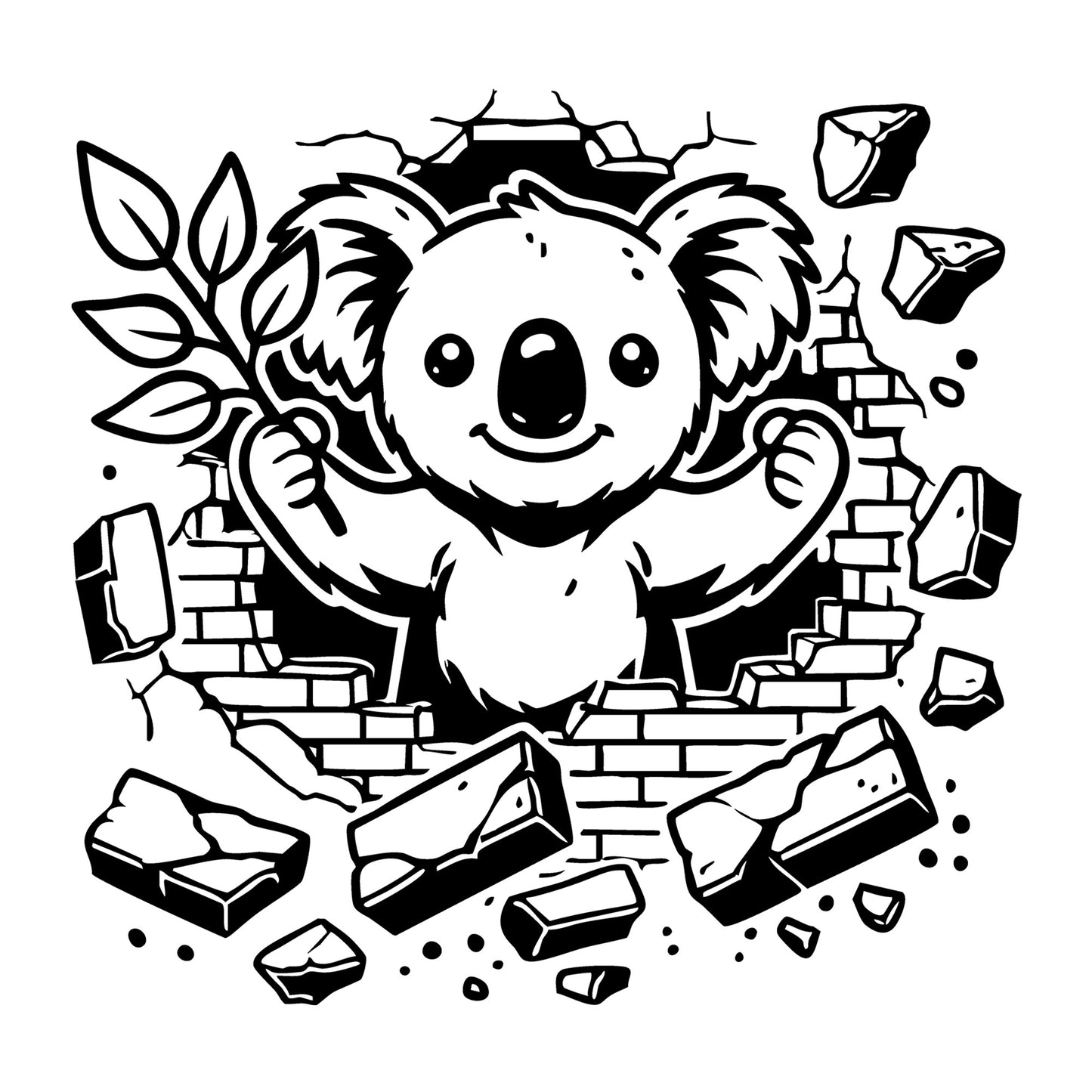 Koala SVG for Cricut, Silhouette, laser cutting, vinyl, sublimation, animal crafts, decals, shirts, and DIY craft projects.