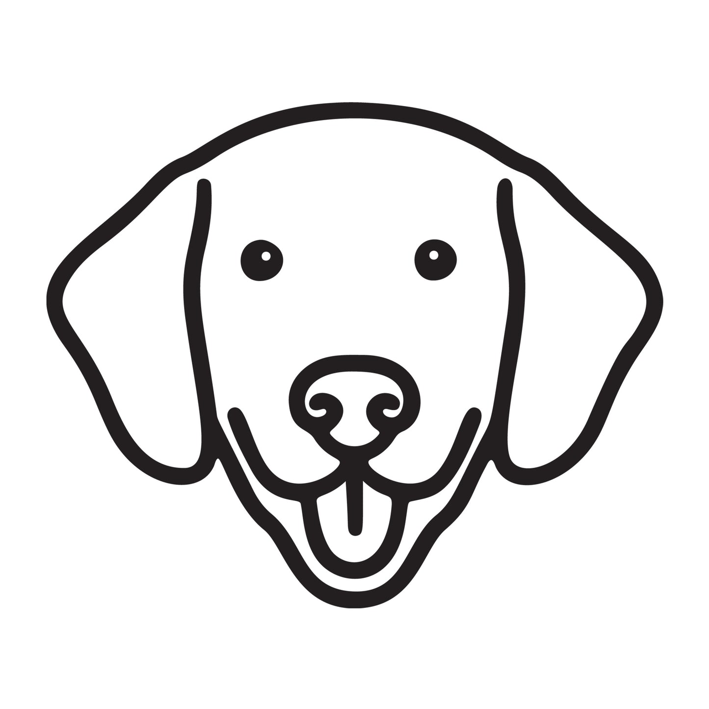 Labrador SVG dog outline design for Cricut, Silhouette, laser cutting, vinyl, sublimation, and pet craft projects.