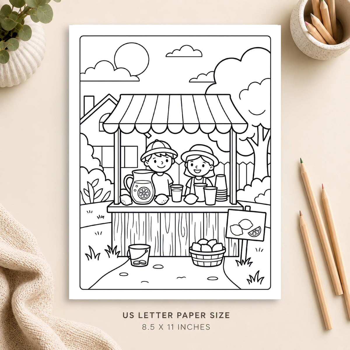 Lemonade Stand Coloring Page 4