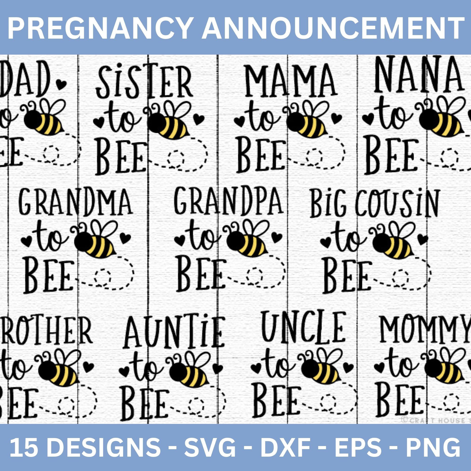 Bee Pregnancy Announcement SVG Bundle