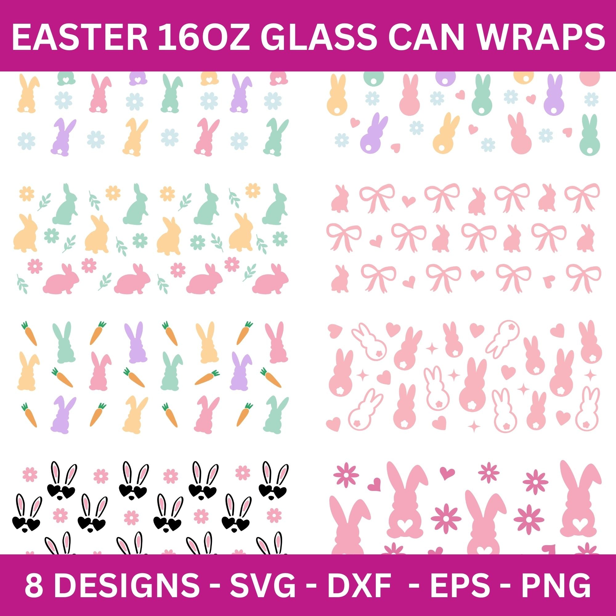 Easter 16 Oz Glass Can Wrap SVG Bundle