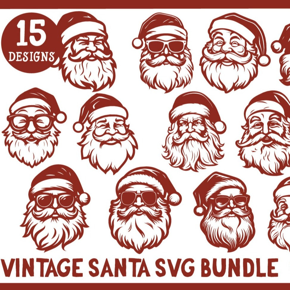 Santa SVG Bundle Vintage Christmas