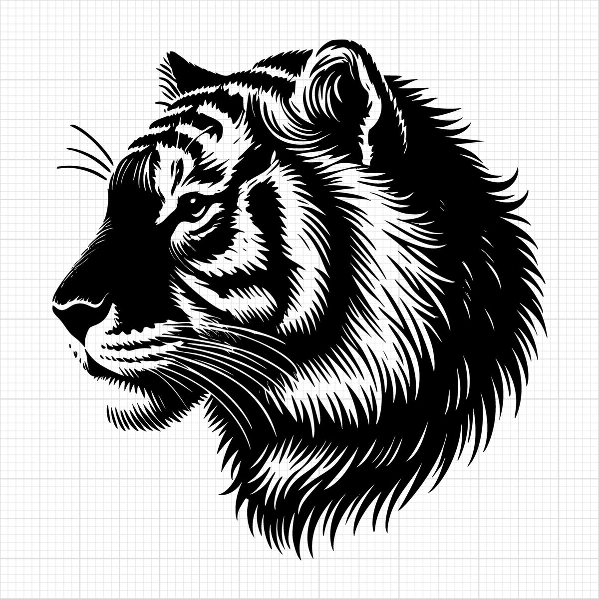 Majestic Tiger Profile Silhouette