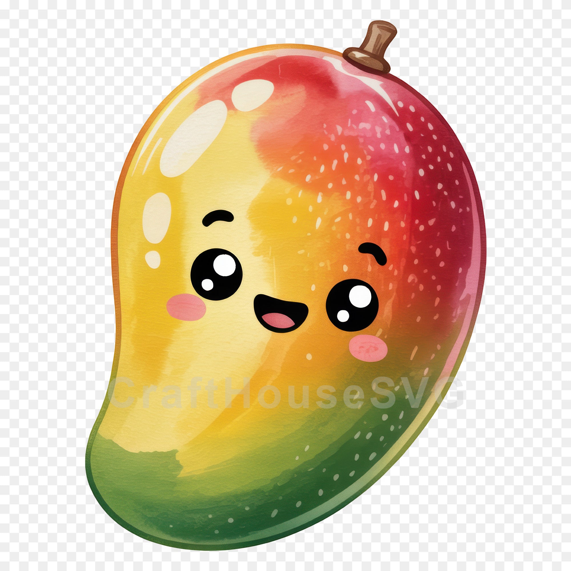 Kawaii Fruit Clipart Sublimation PNG Bundle