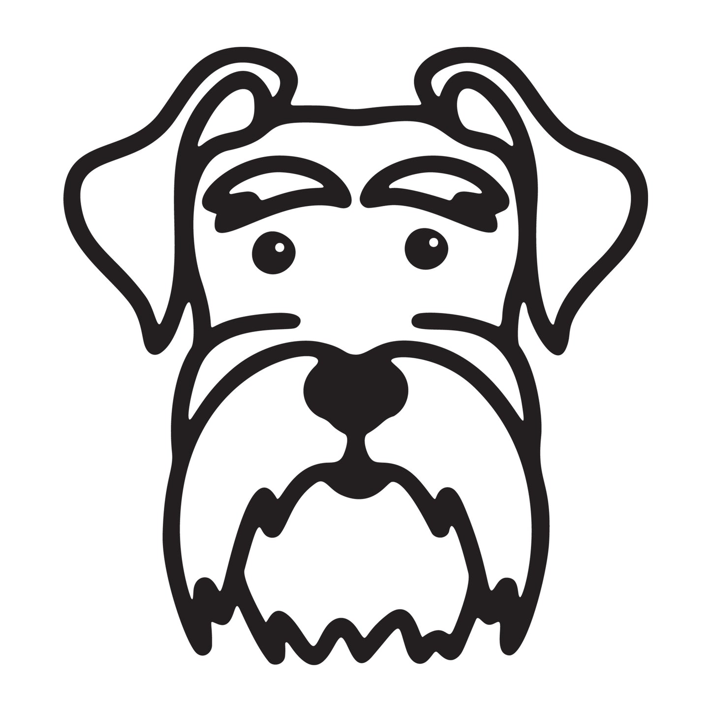 Miniature Schnauzer SVG dog outline design for Cricut, Silhouette, laser cutting, vinyl, sublimation, and pet craft projects.