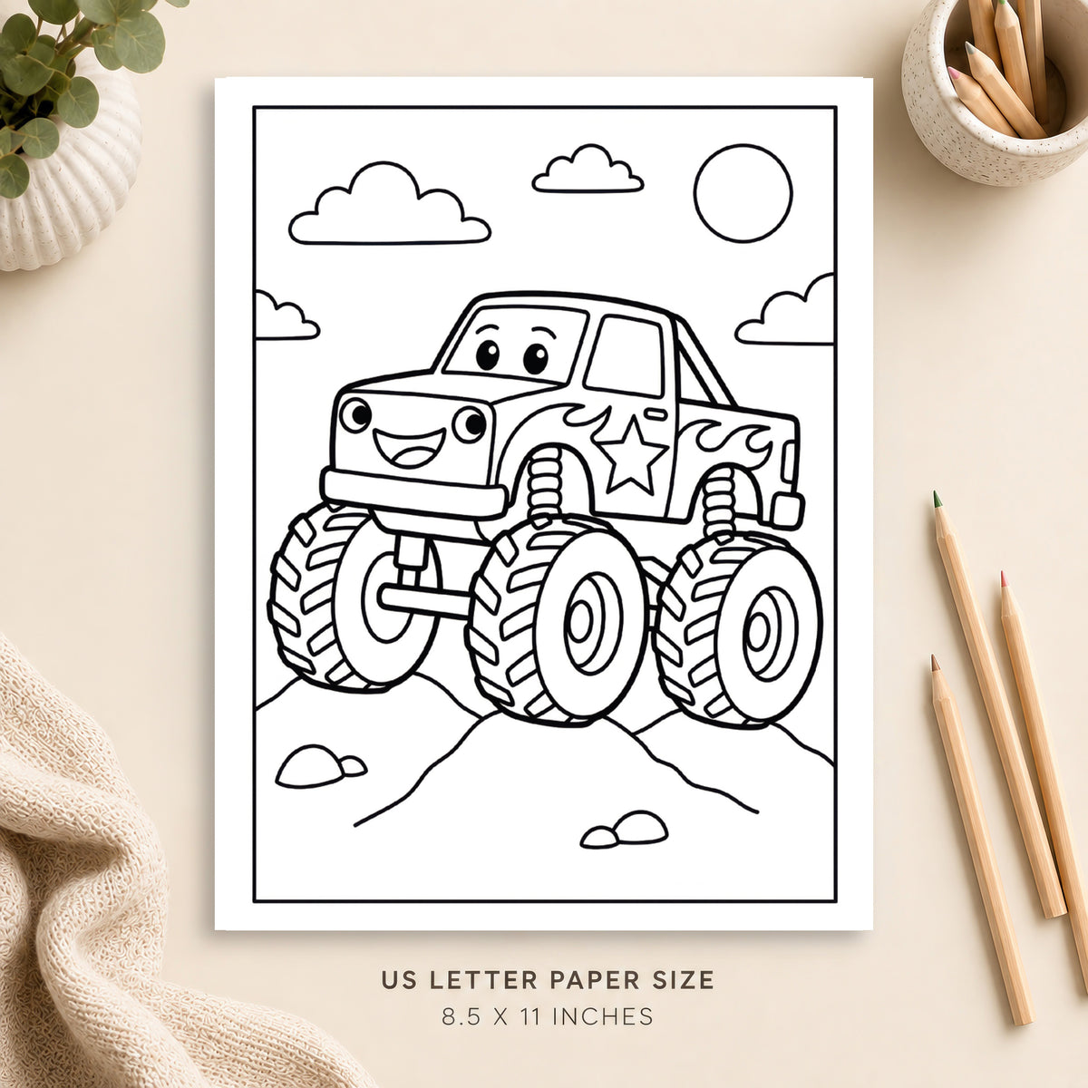 Monster Truck Coloring Page 2