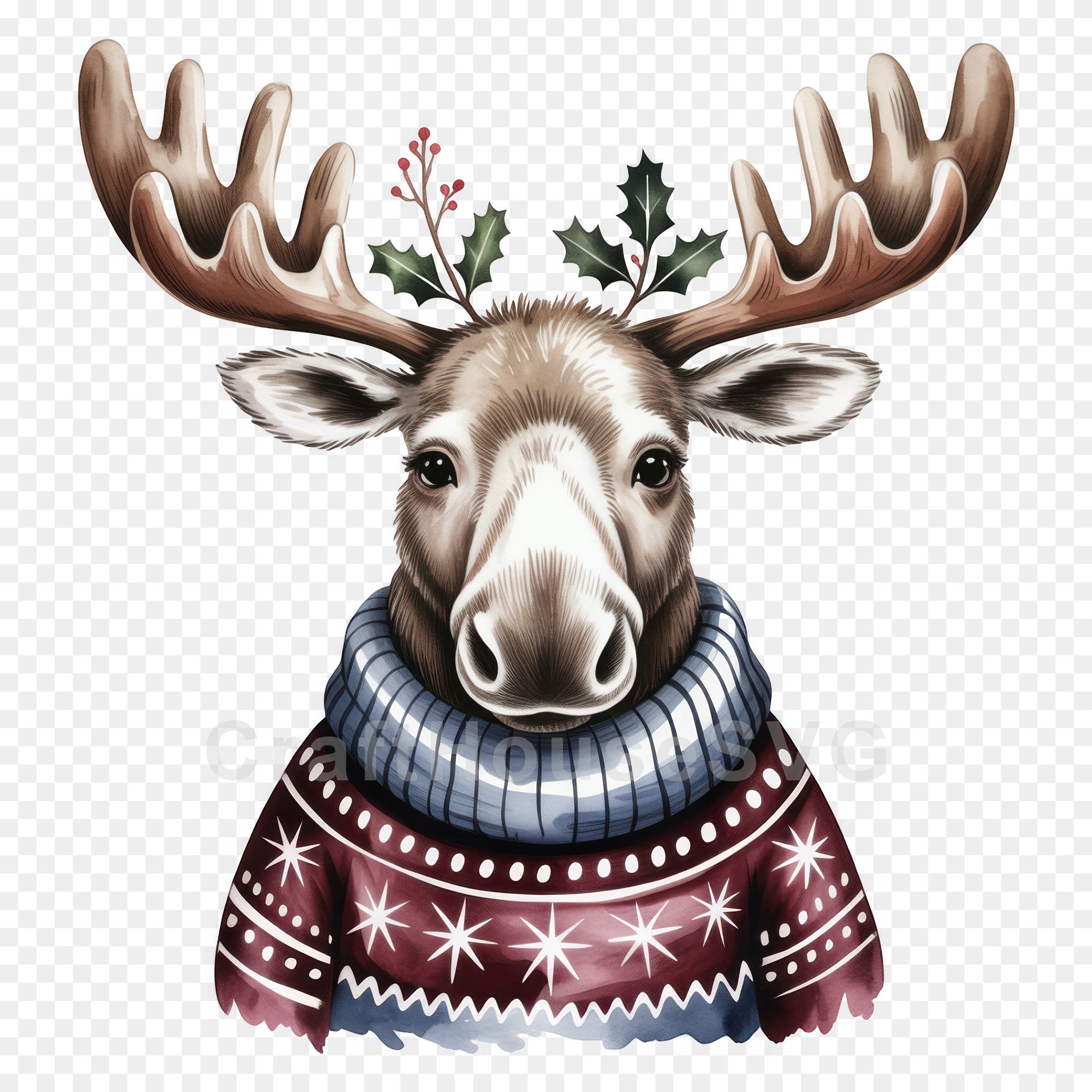 Woodland Animals Christmas Sweater Clipart Bundle