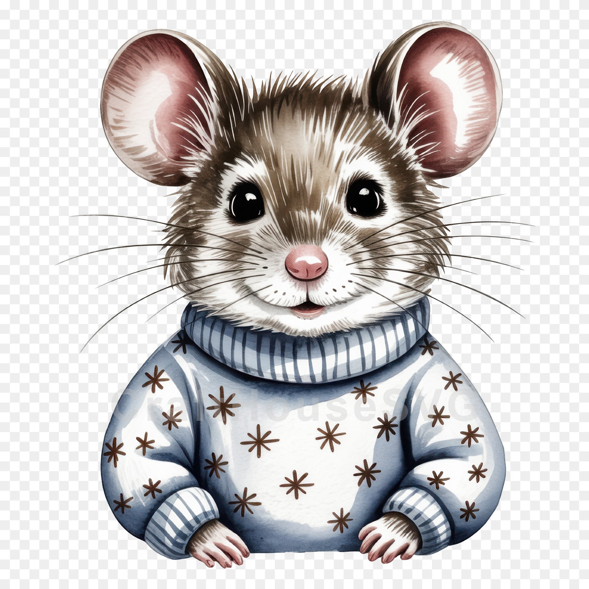 Woodland Animals Christmas Sweater Clipart Bundle