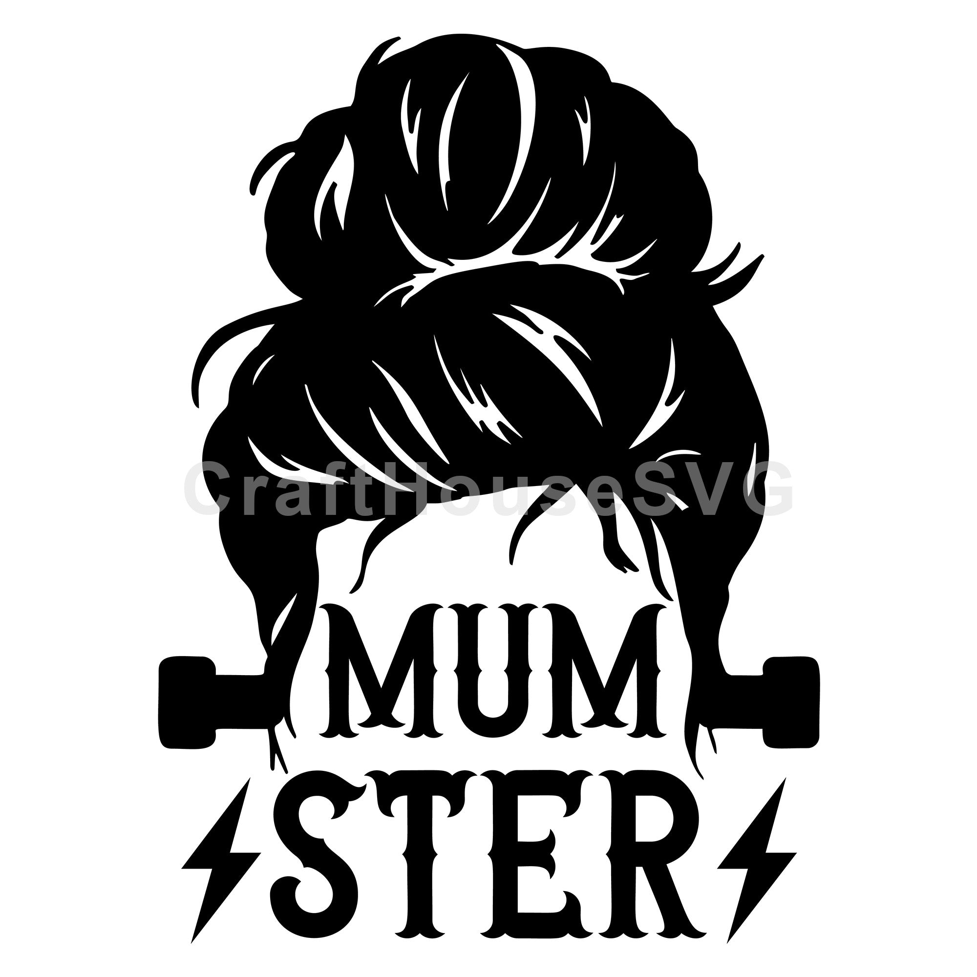 Mumster Messy Bun SVG