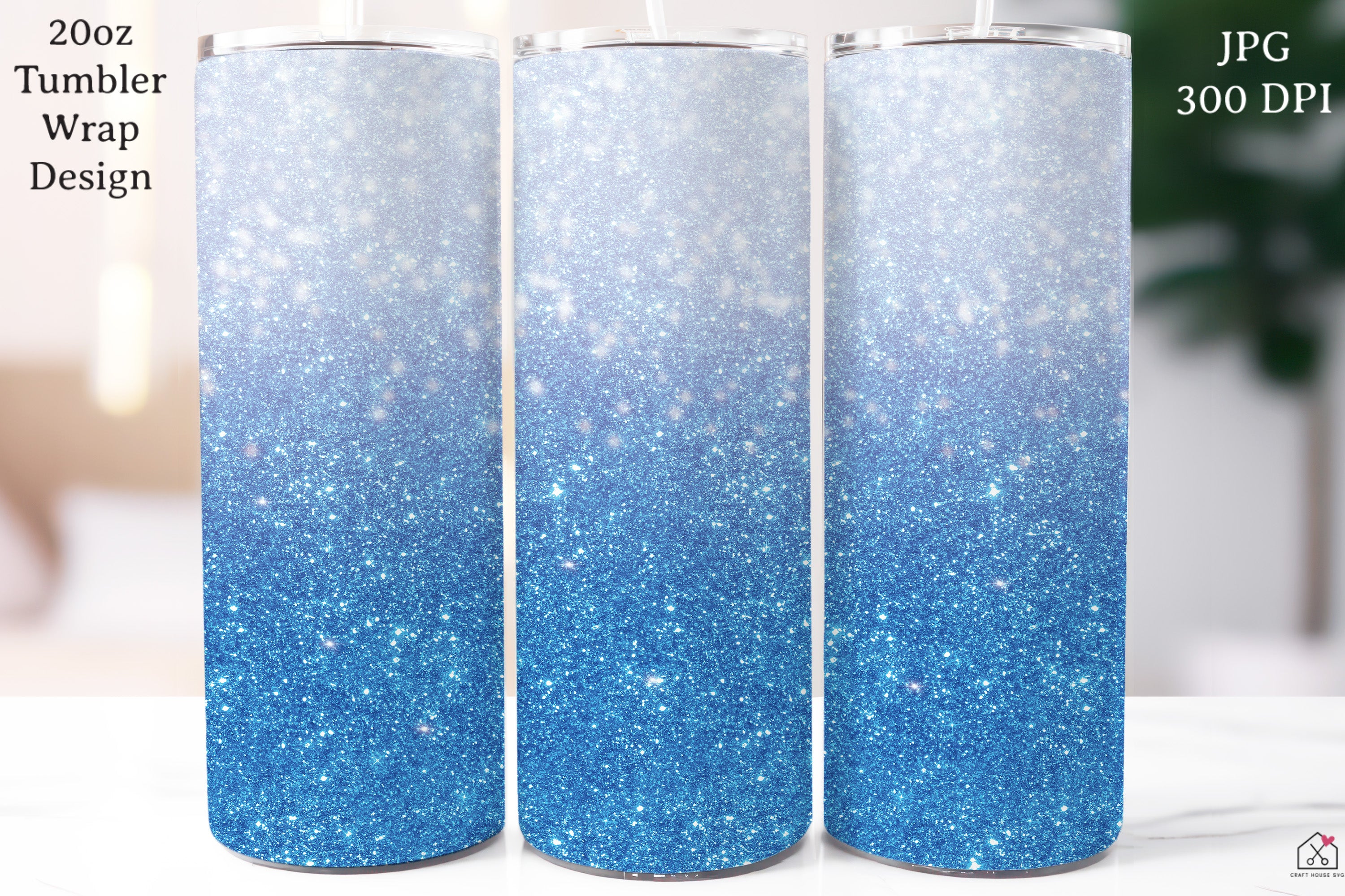 Ombre Glitter 20 oz Tumbler Wrap Bundle Sublimation Designs JPG