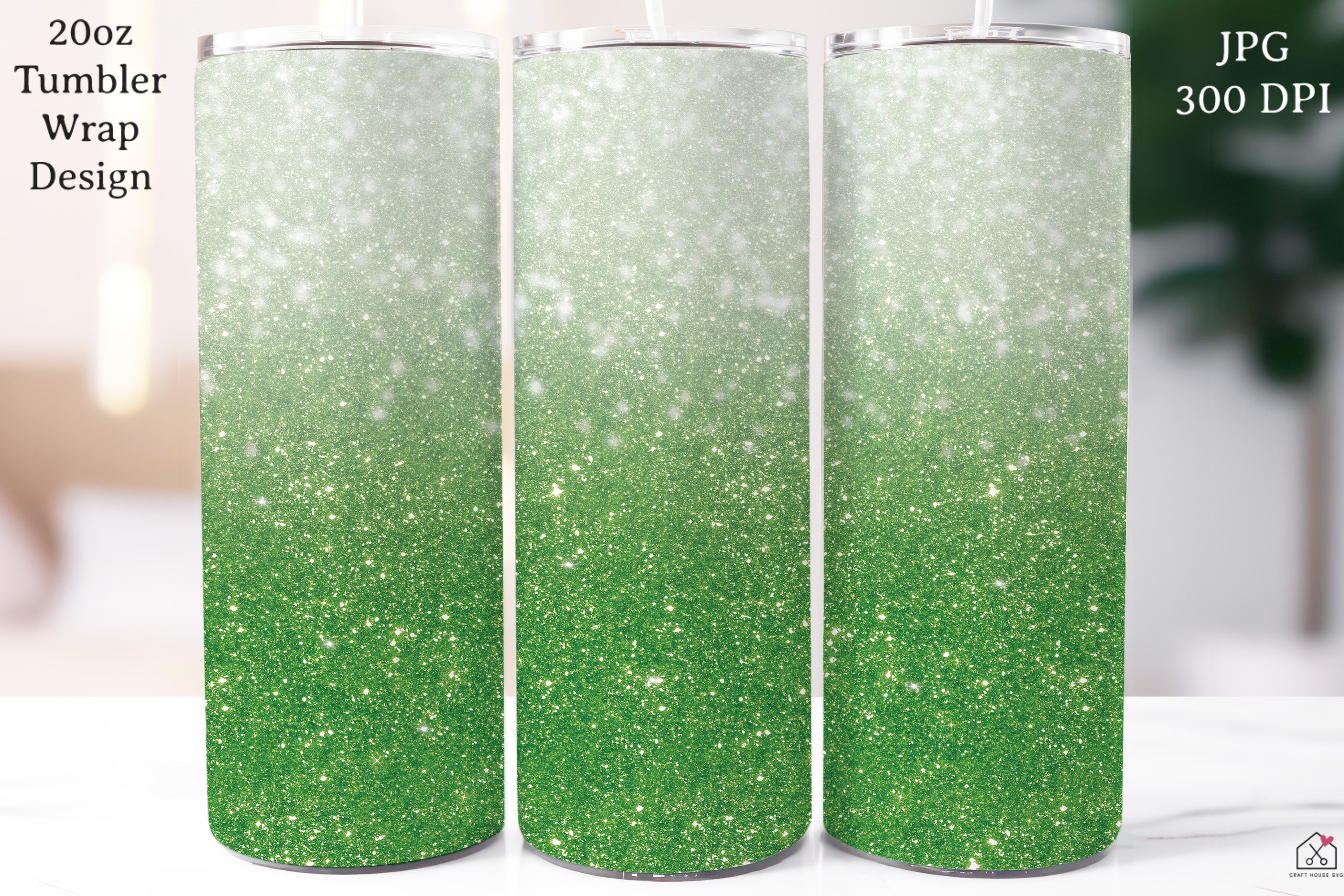 Ombre Glitter 20 oz Tumbler Wrap Bundle Sublimation Designs JPG