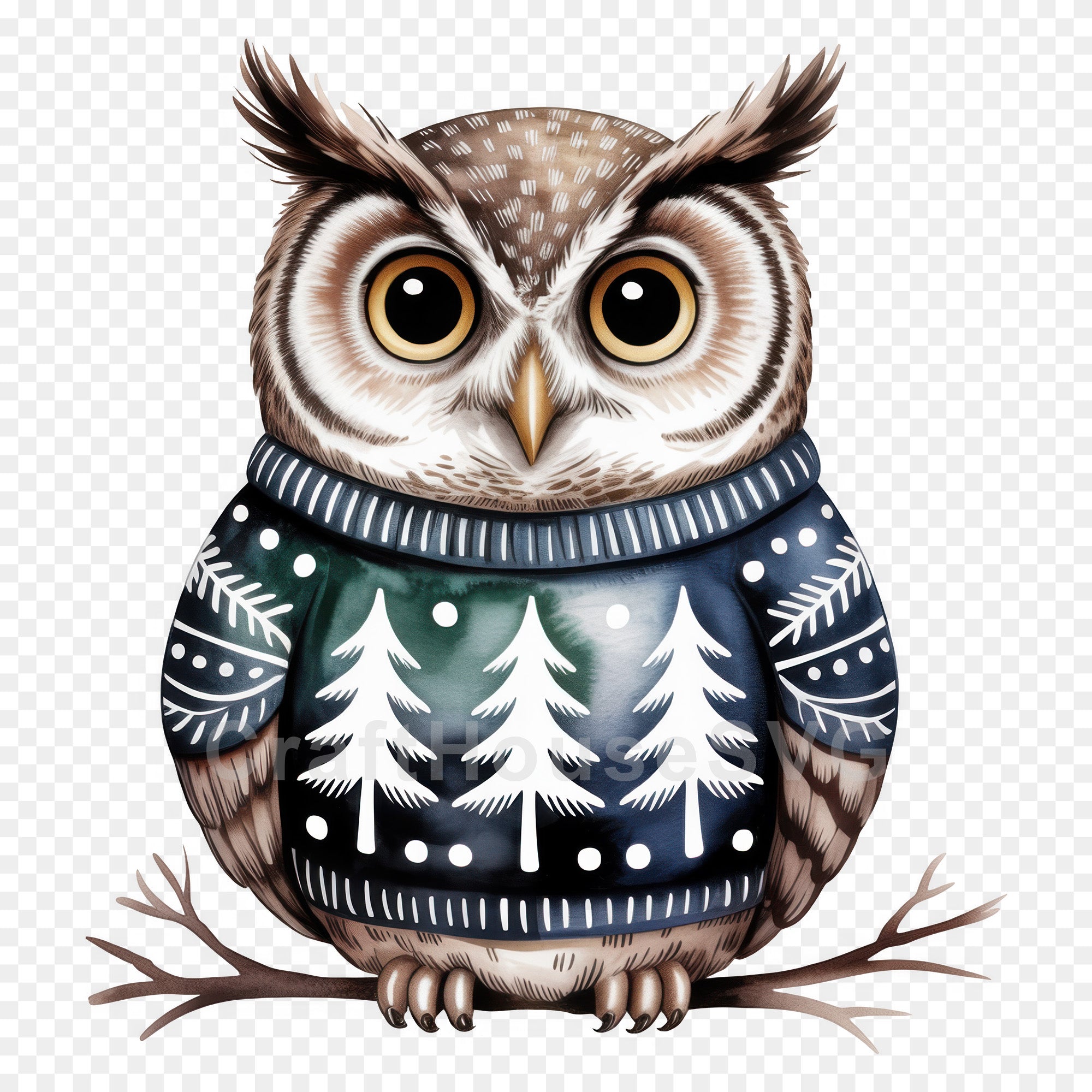 Woodland Animals Christmas Sweater Clipart Bundle