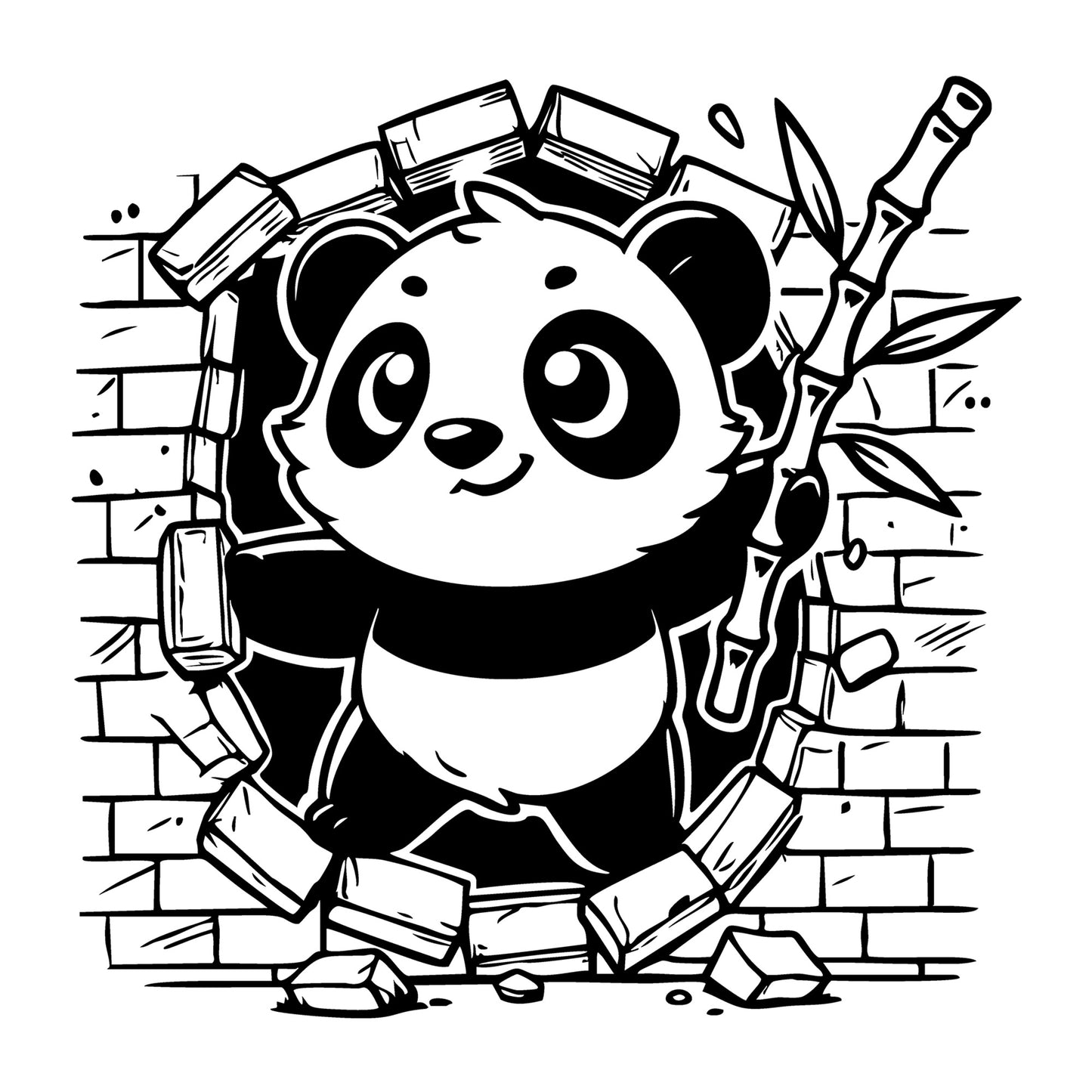 Panda SVG for Cricut, Silhouette, laser cutting, vinyl, sublimation, animal crafts, decals, shirts, and DIY craft projects.