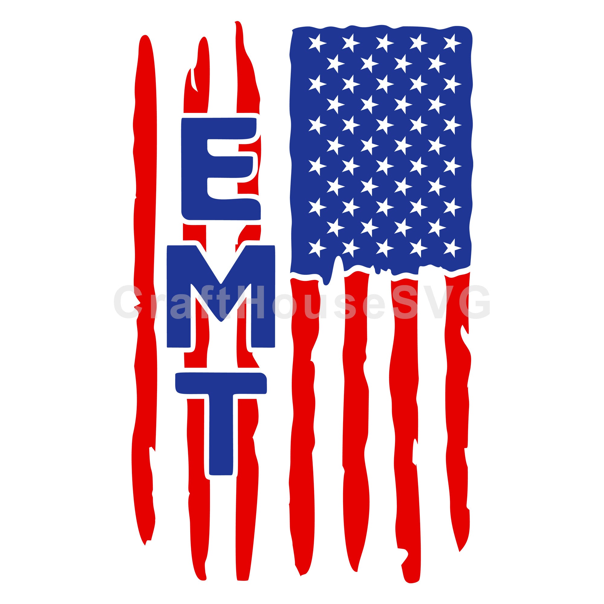 Patriotic EMT Flag SVG Cut Files