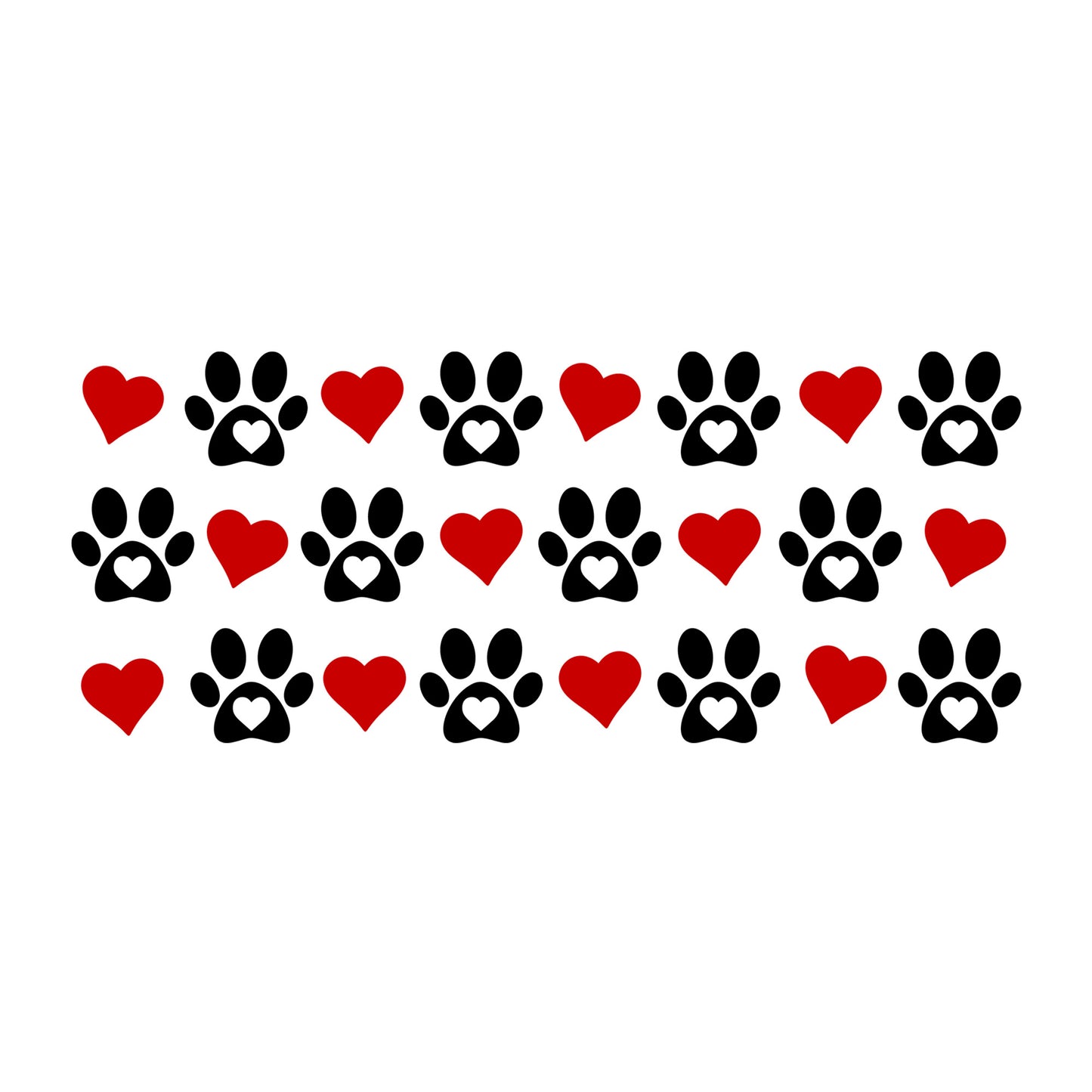 Paw Prints Glass Can Wrap SVG design for Cricut, Silhouette, laser cutting, vinyl, sublimation, and craft projects.
