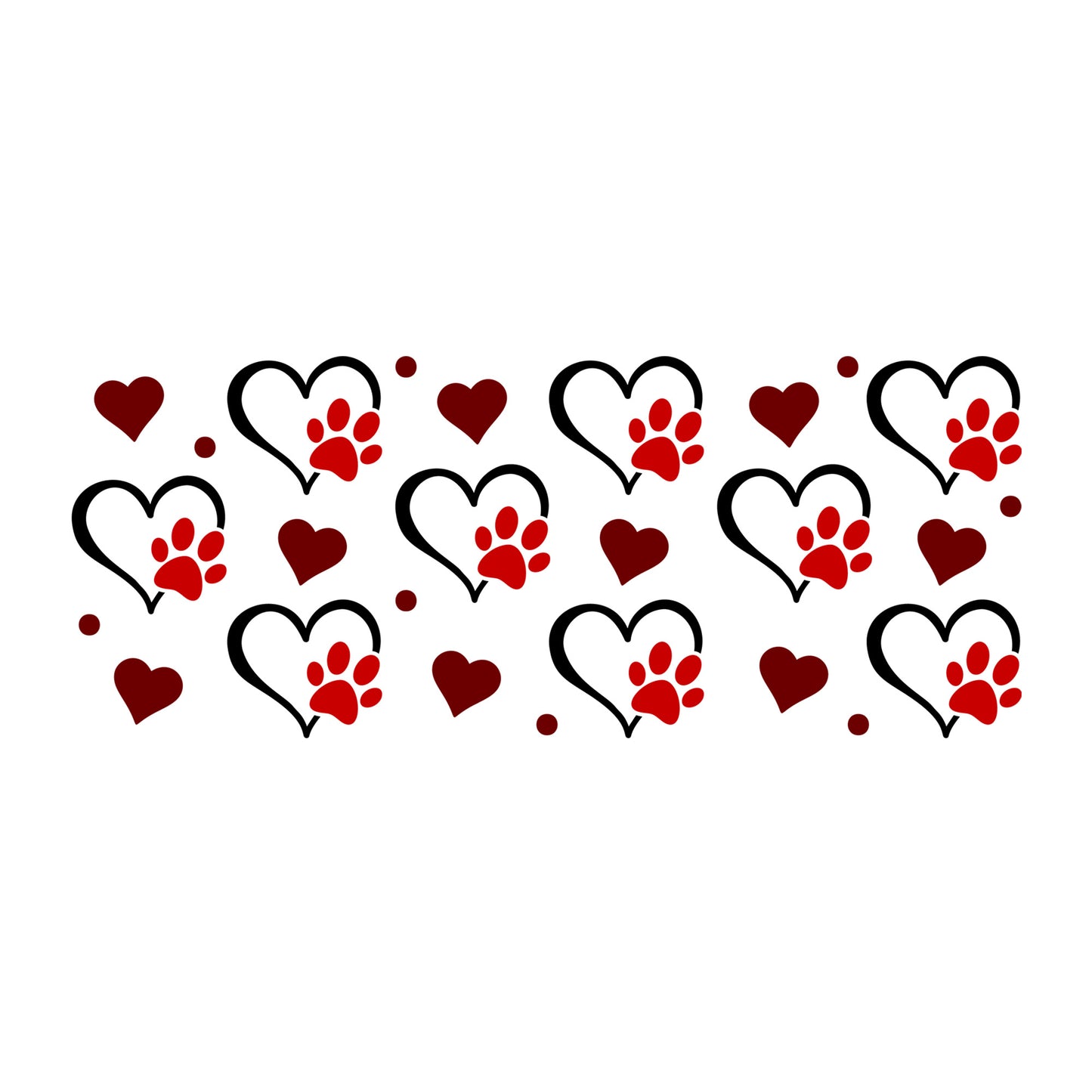 Paw Prints Glass Can Wrap SVG design for Cricut, Silhouette, laser cutting, vinyl, sublimation, and craft projects.