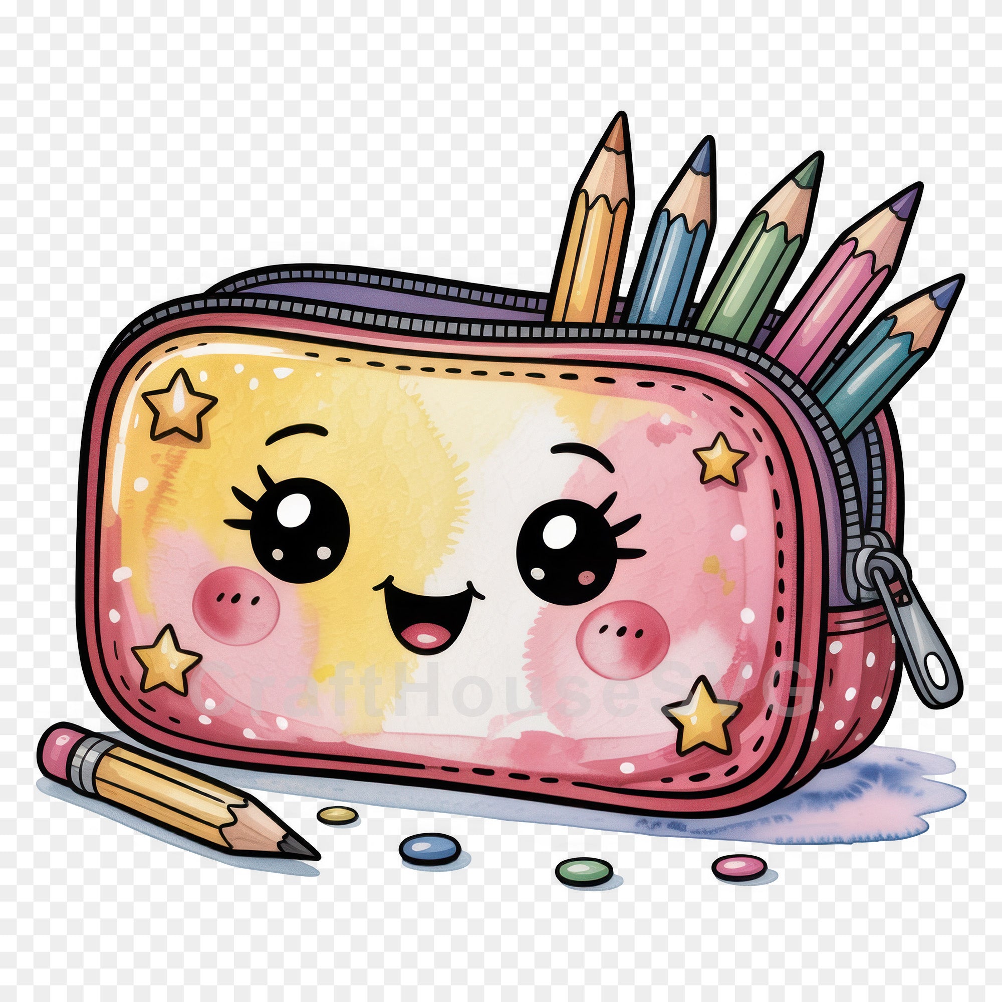 Kawaii Back to School Clipart Bundle