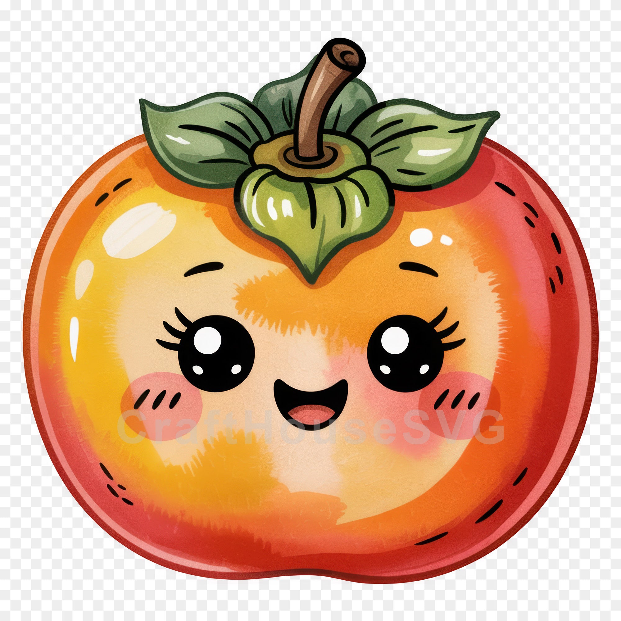 Kawaii Fruit Clipart Sublimation PNG Bundle