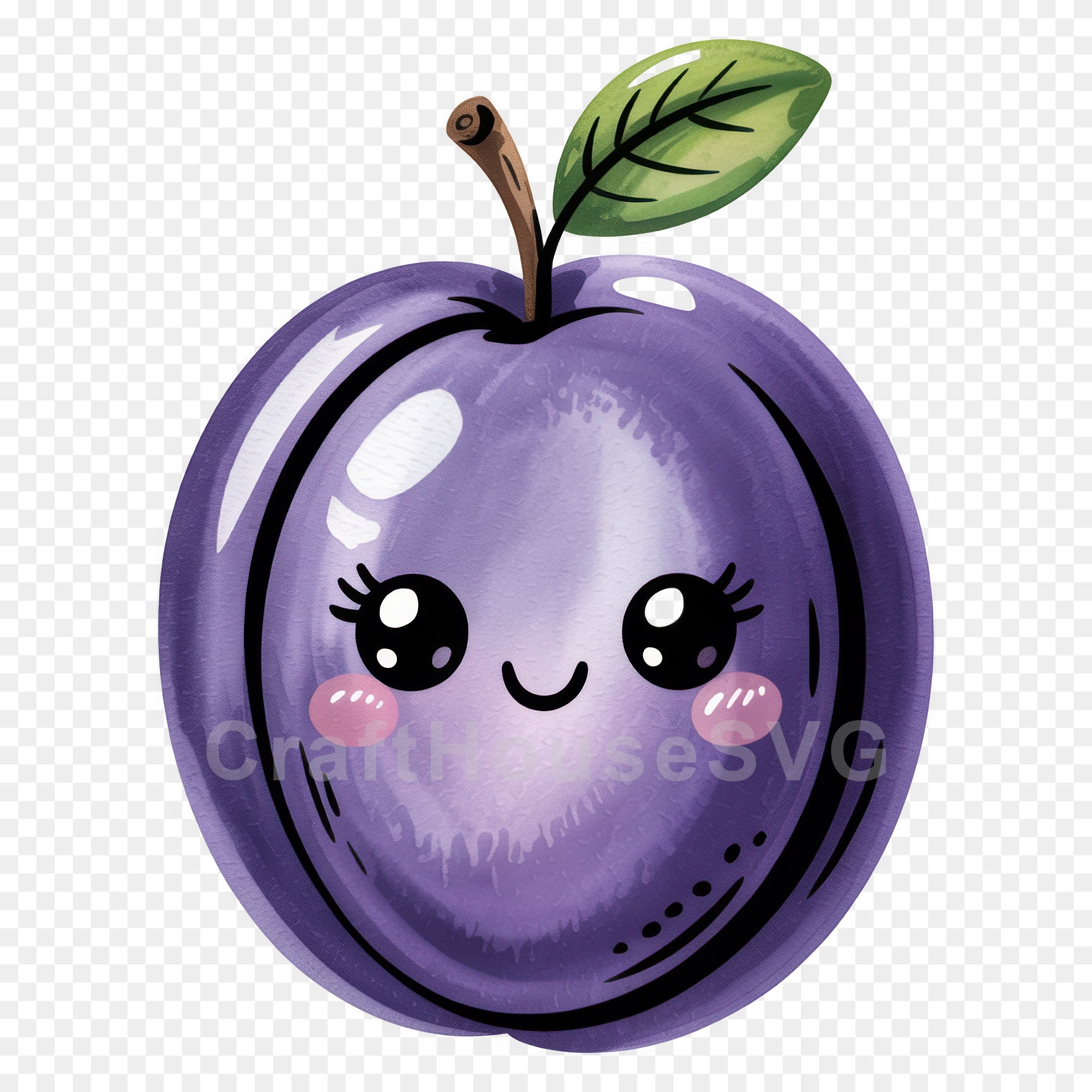 Kawaii Fruit Clipart Sublimation PNG Bundle