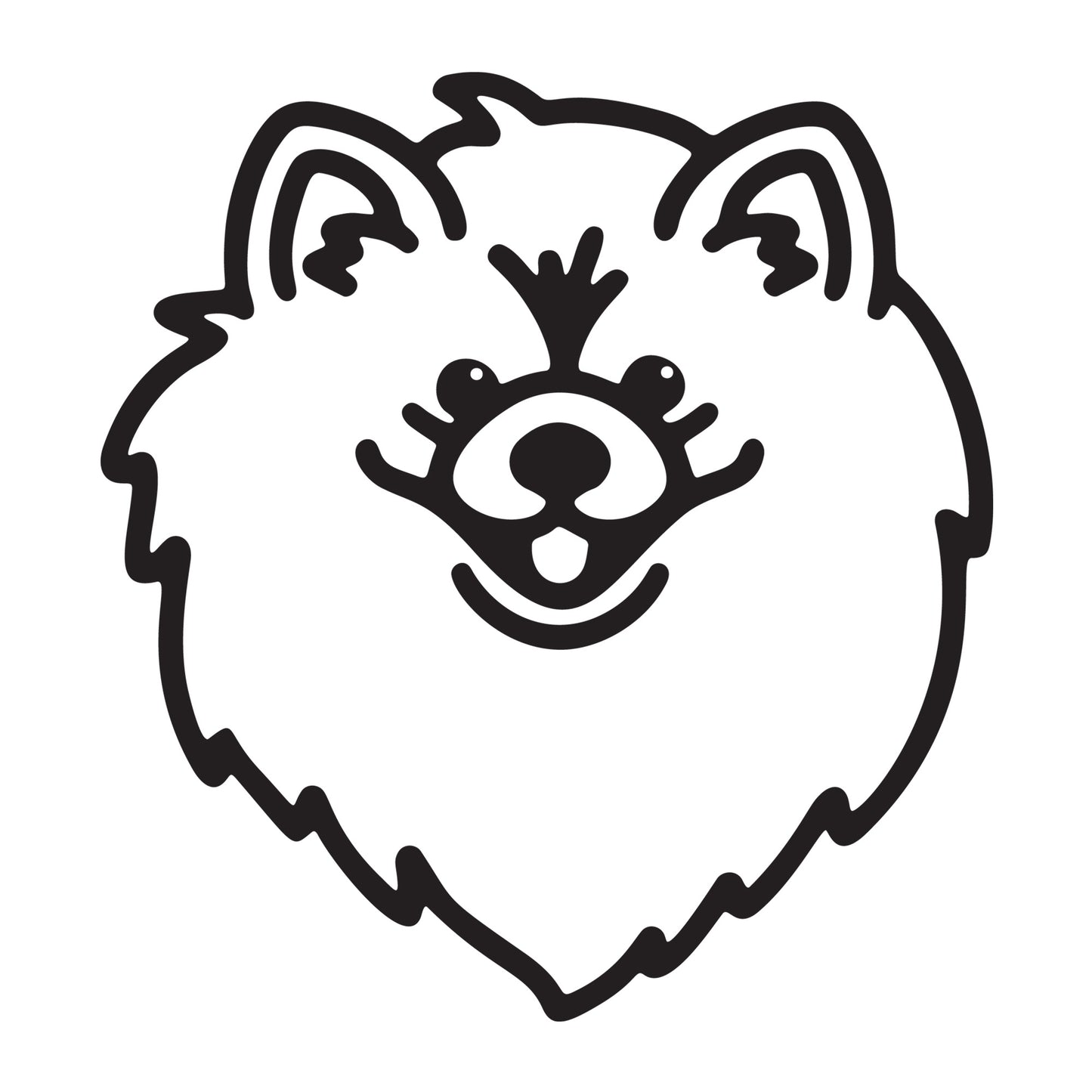 Pomeranian SVG dog outline design for Cricut, Silhouette, laser cutting, vinyl, sublimation, and pet craft projects.