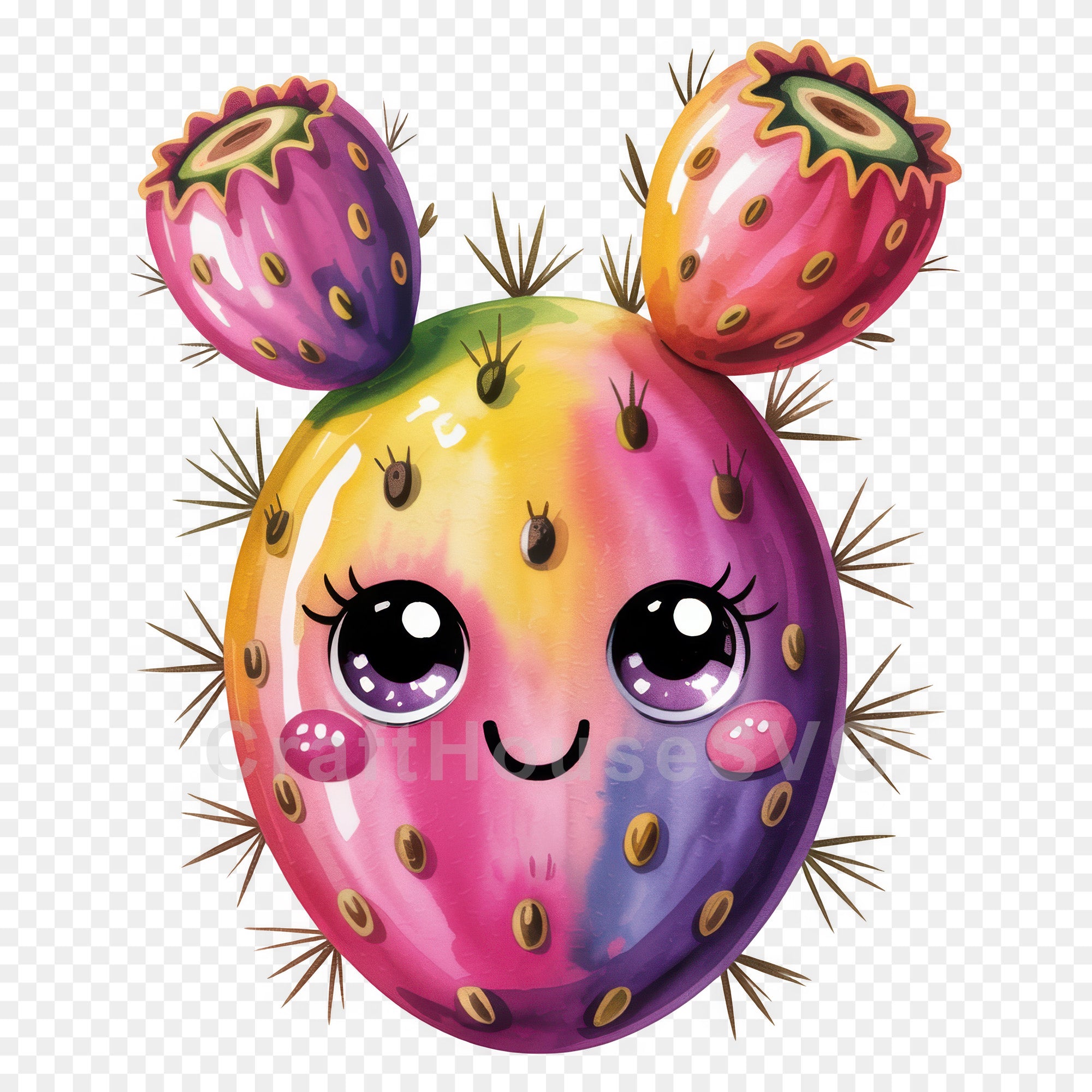 Kawaii Fruit Clipart Sublimation PNG Bundle