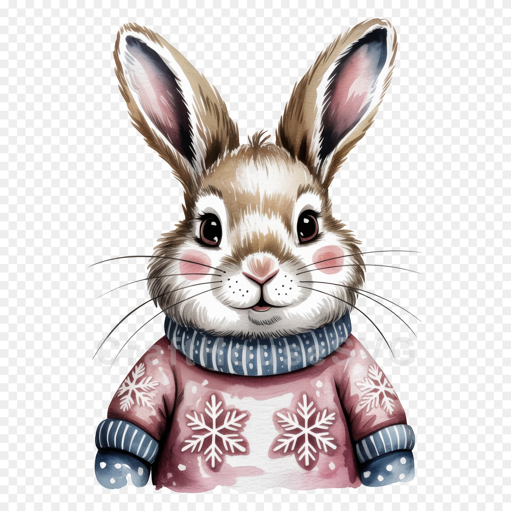 Woodland Animals Christmas Sweater Clipart Bundle