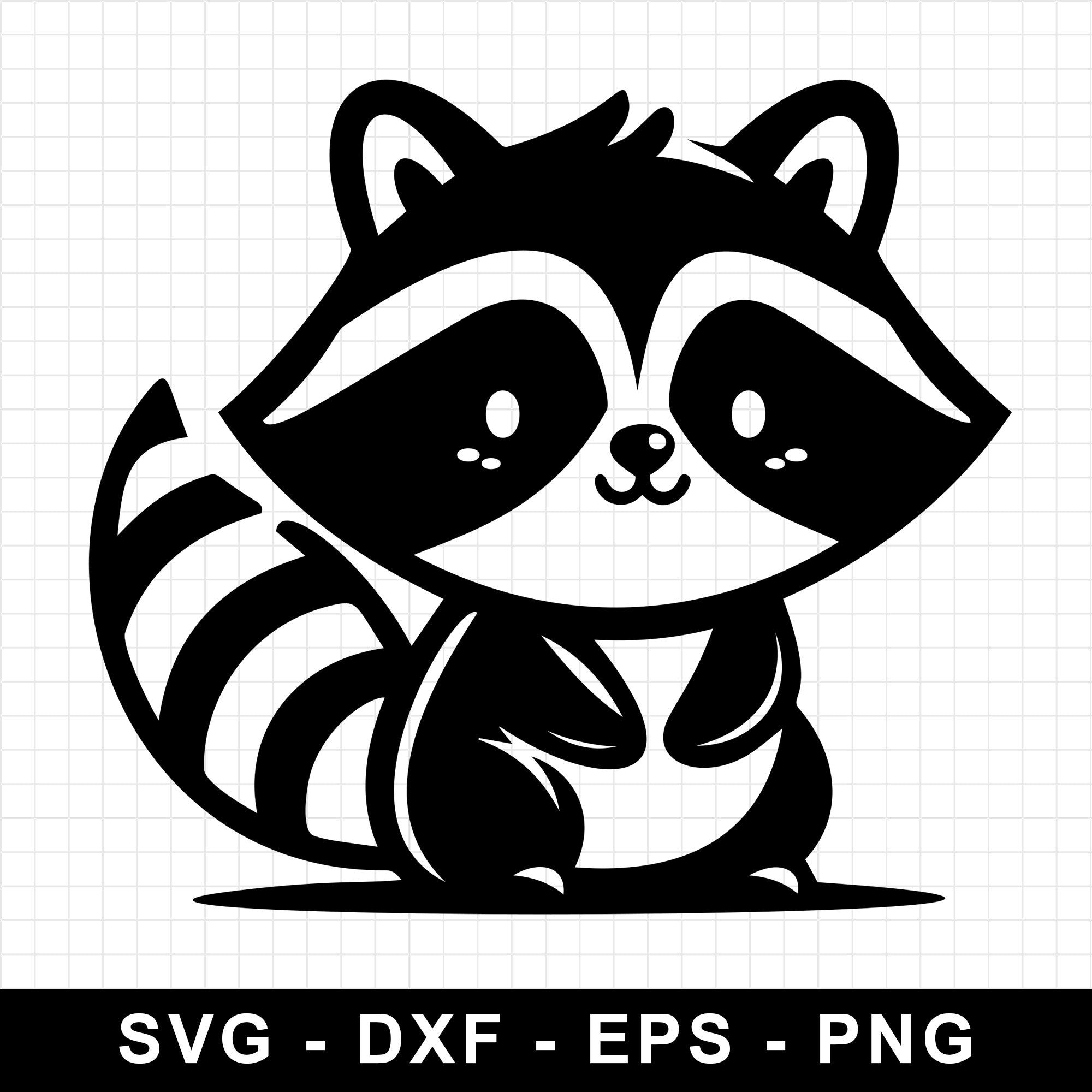 Adorable Standing Raccoon SVG
