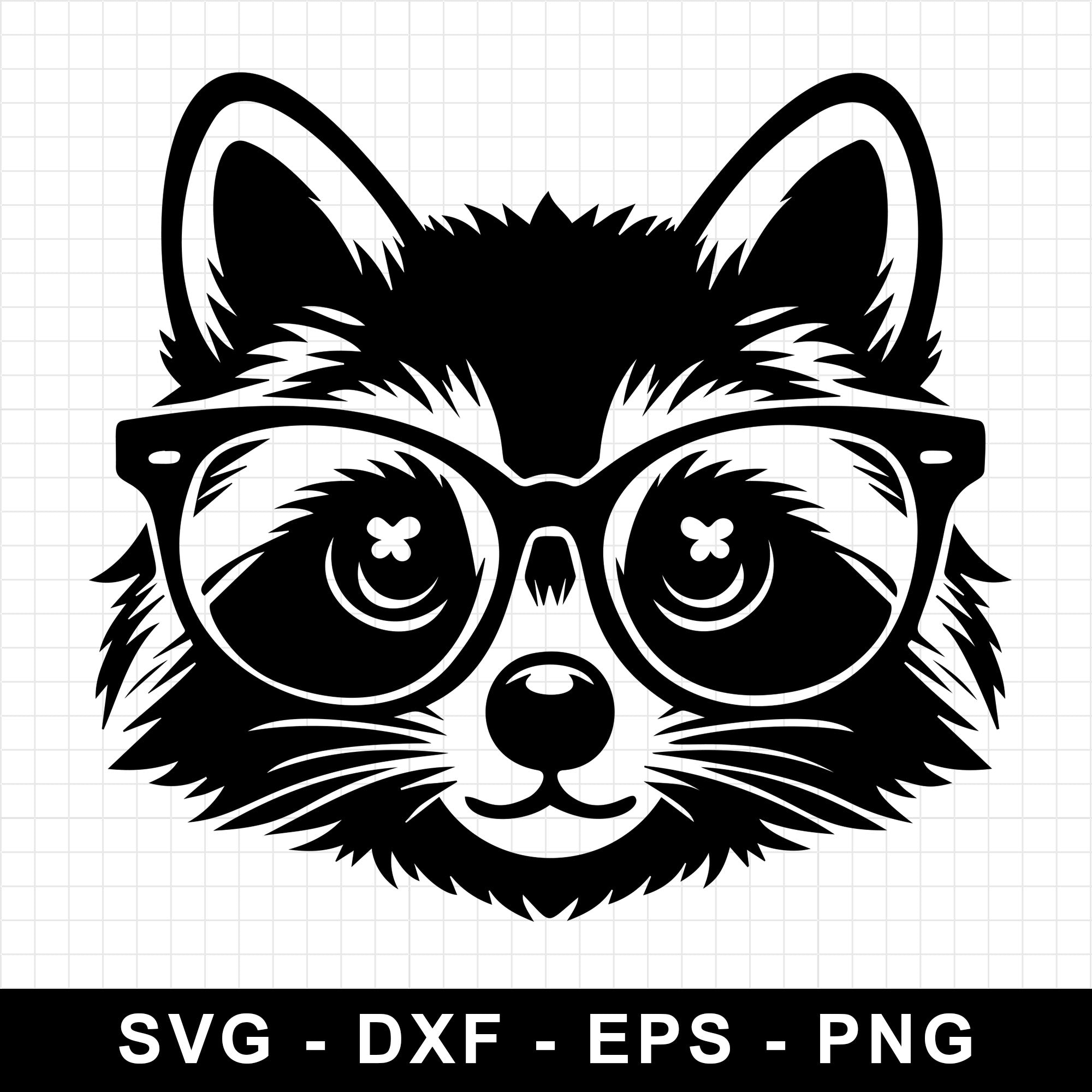 Raccoon with Glasses SVG