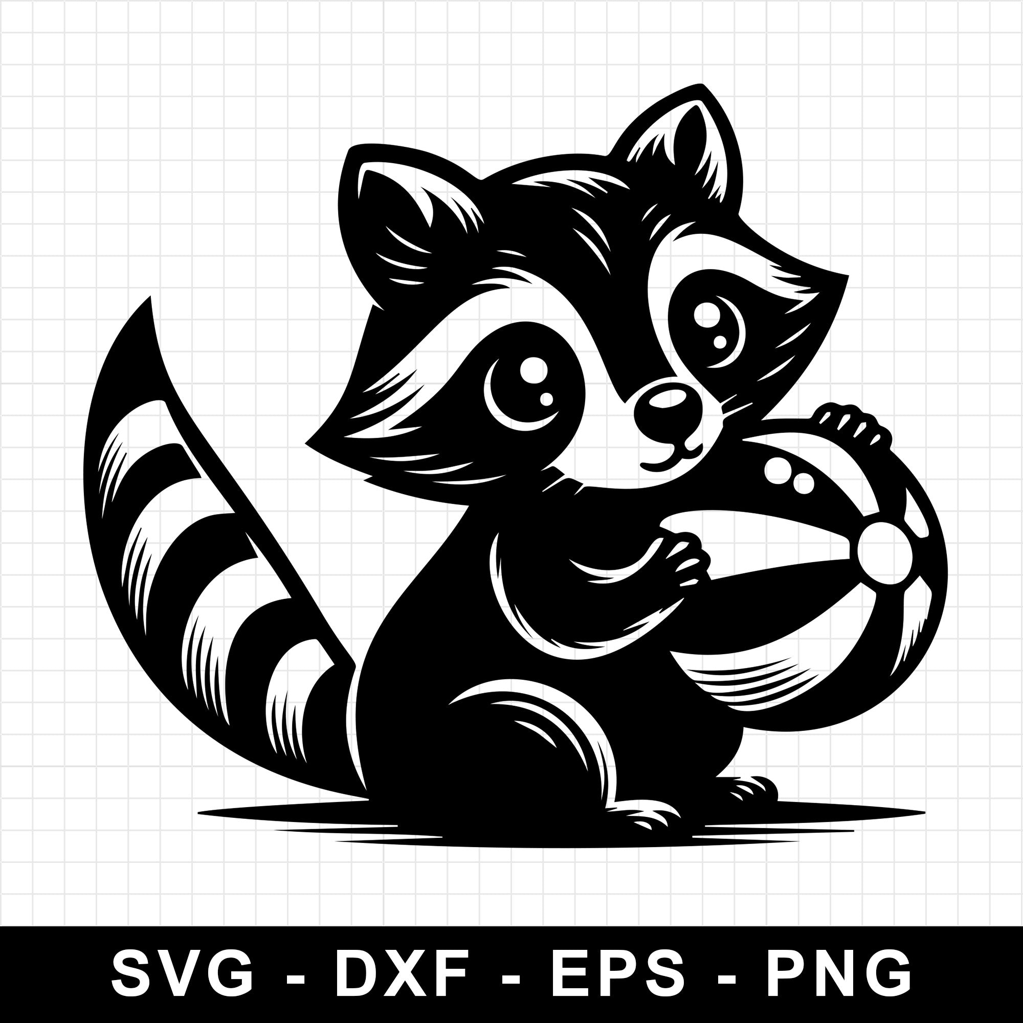 Raccoon Holding a Beach Ball SVG