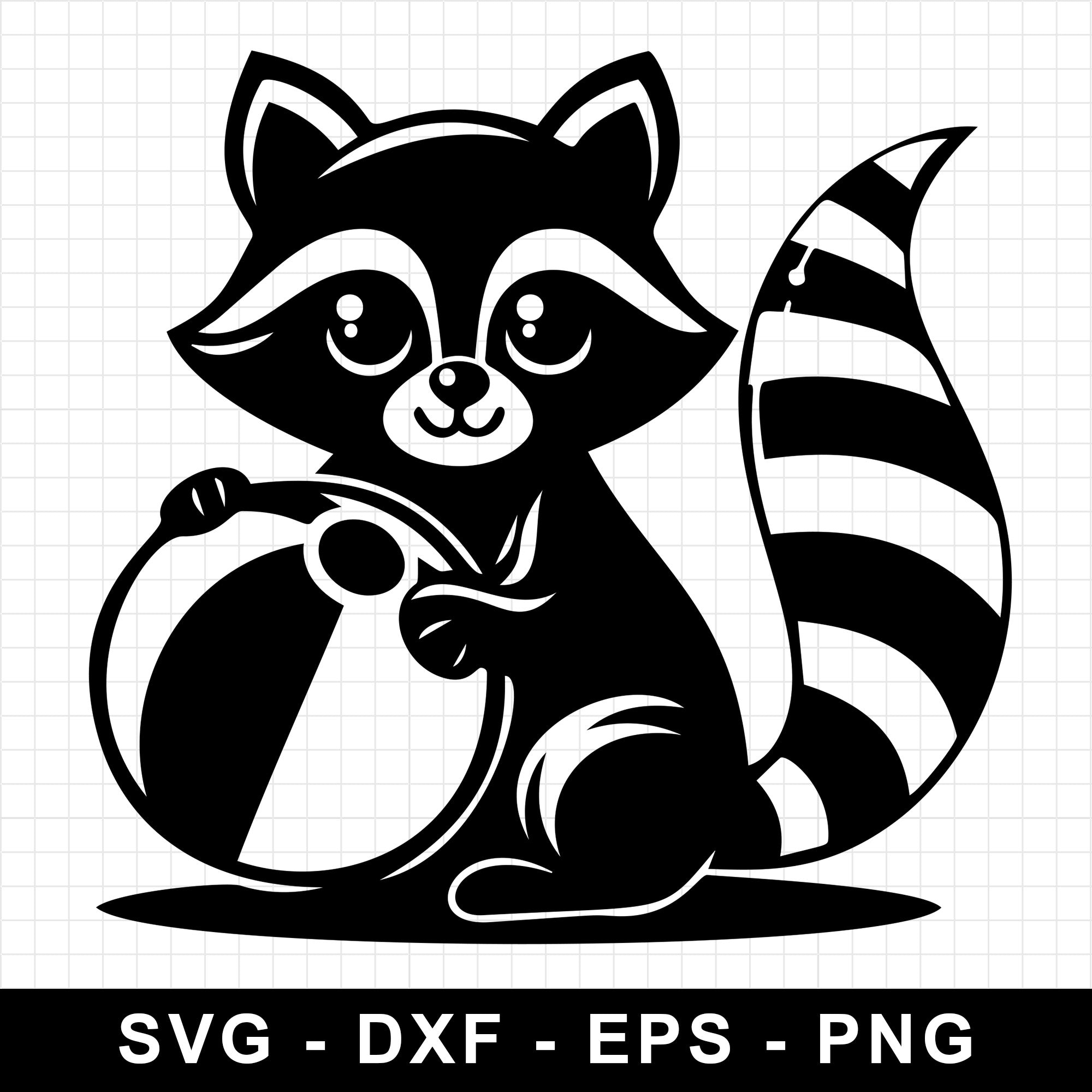 Raccoon Playing with a Beach Ball SVG