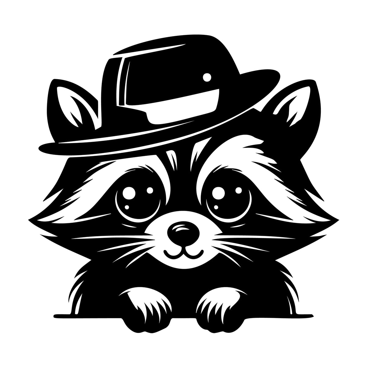 Raccoon SVG design for Cricut, Silhouette, laser cutting, vinyl, sublimation, and craft projects.
