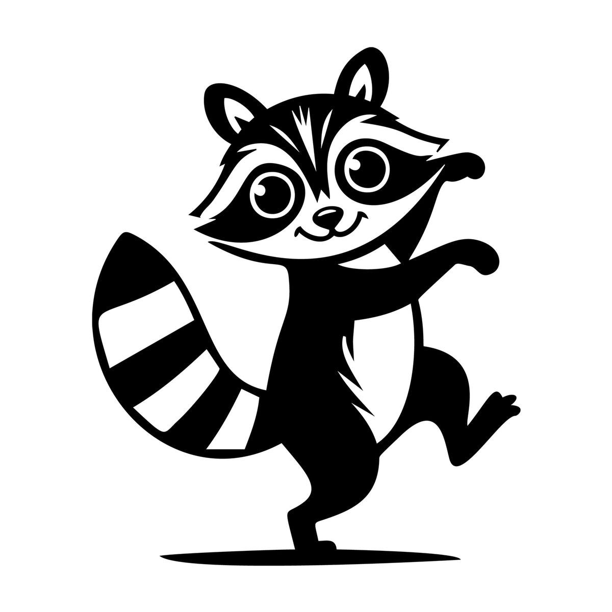 Raccoon SVG design for Cricut, Silhouette, laser cutting, vinyl, sublimation, and craft projects.