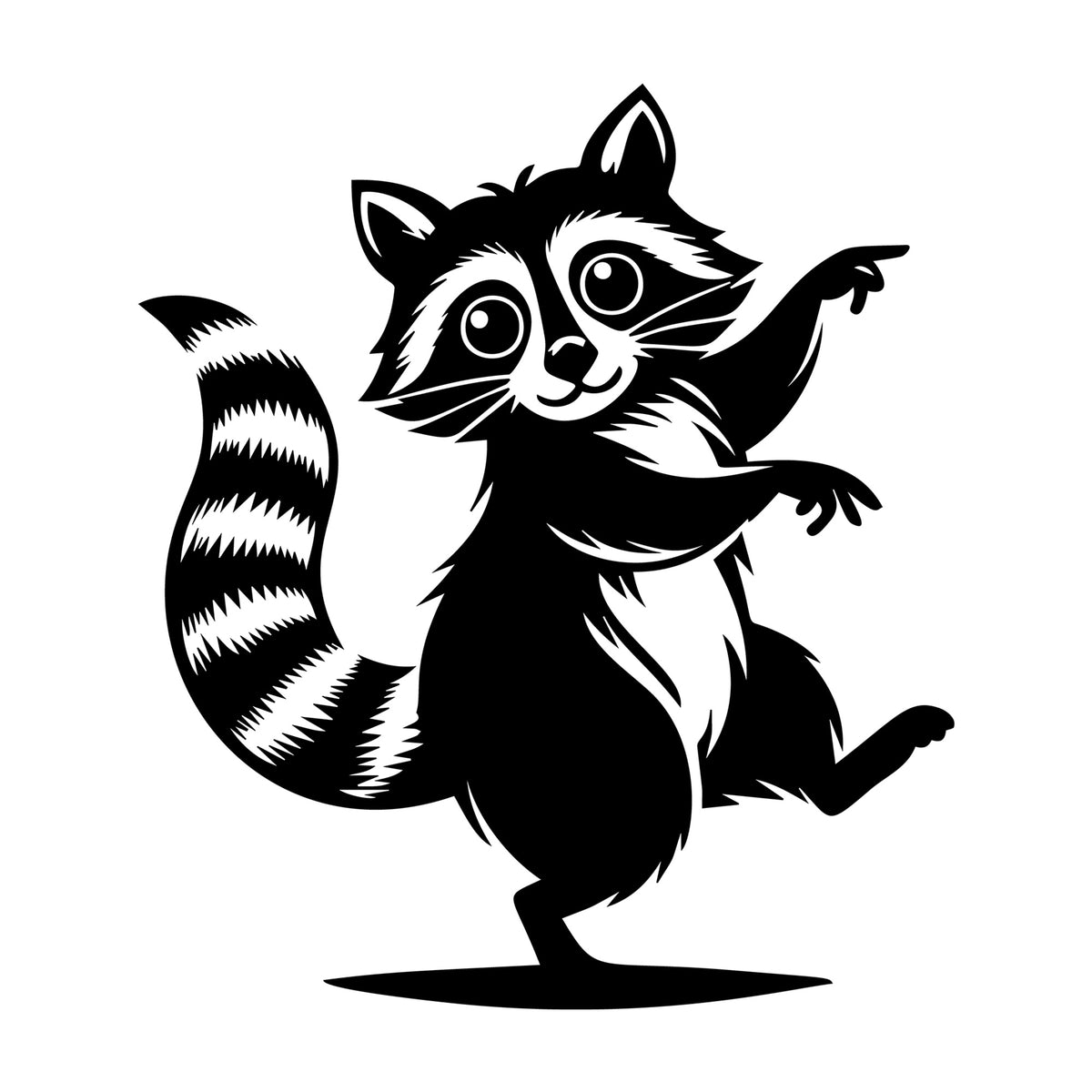 Raccoon SVG design for Cricut, Silhouette, laser cutting, vinyl, sublimation, and craft projects.