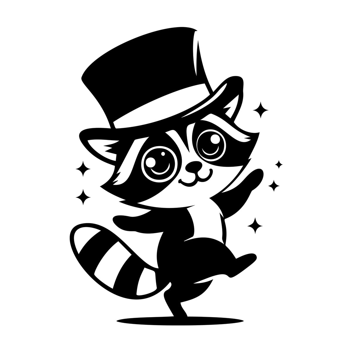 Raccoon SVG design for Cricut, Silhouette, laser cutting, vinyl, sublimation, and craft projects.
