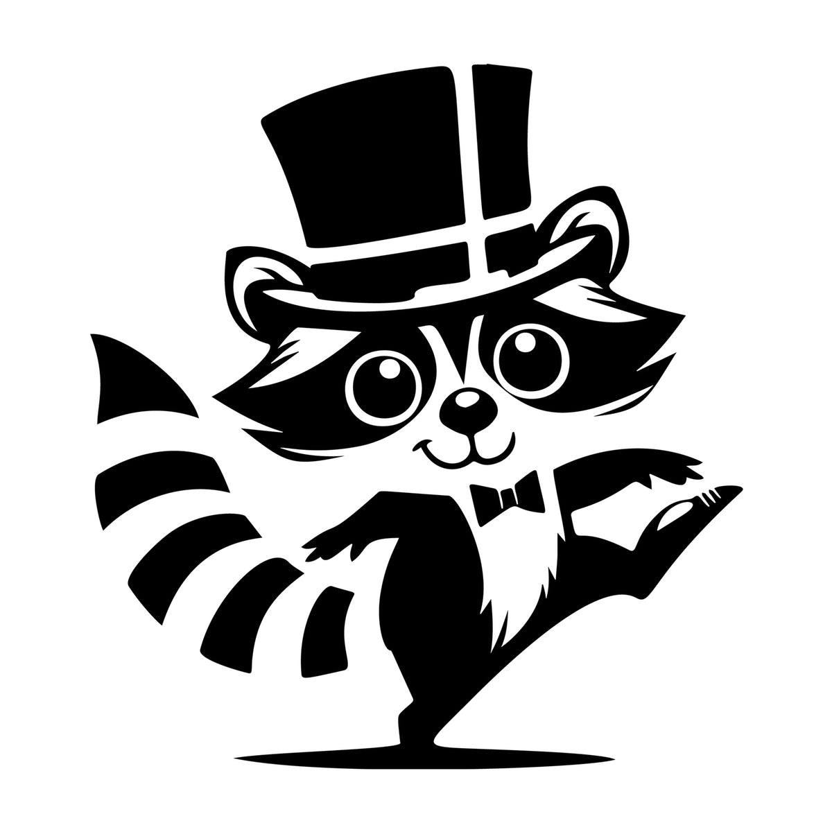 Raccoon SVG design for Cricut, Silhouette, laser cutting, vinyl, sublimation, and craft projects.