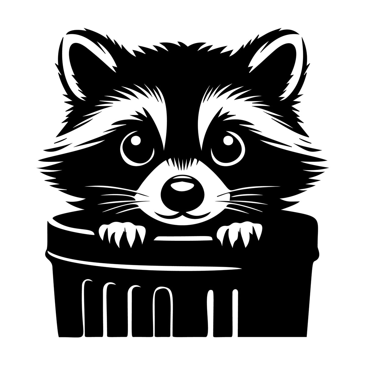 Raccoon SVG design for Cricut, Silhouette, laser cutting, vinyl, sublimation, and craft projects.
